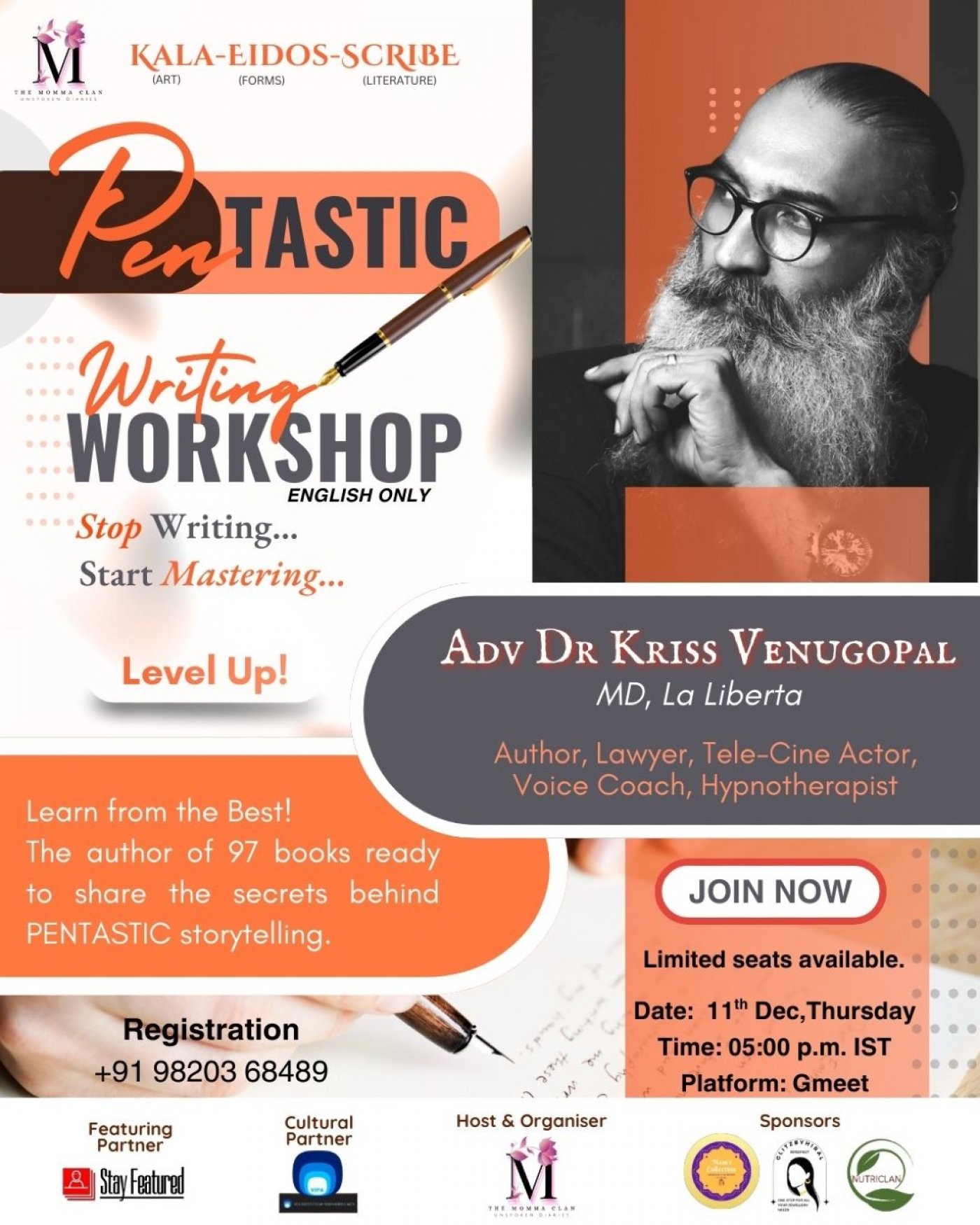 Pentastic Writing Workshop , 11 December | Online Event | AllEvents