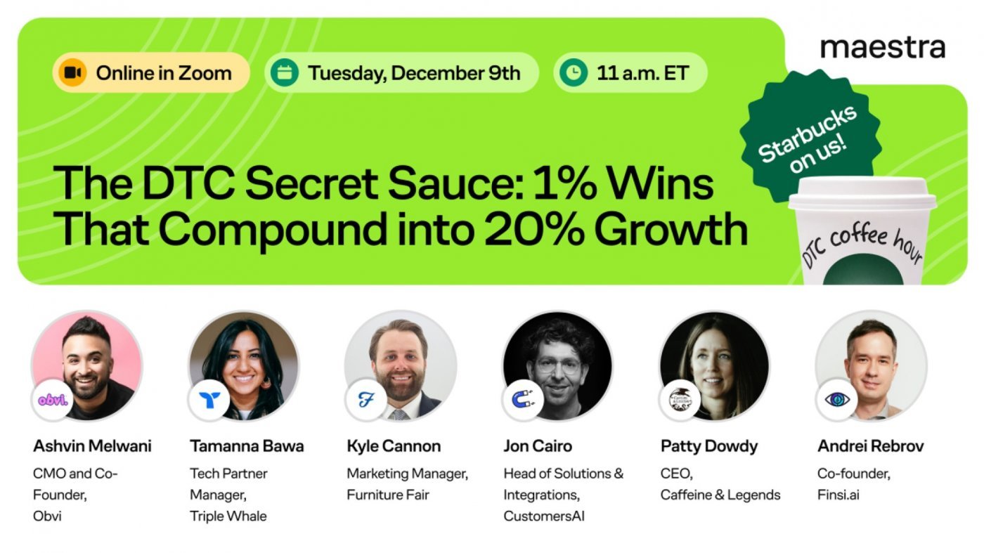 The DTC Secret Sauce: 1% Wins That Compound into 20% Growth, 9 December | Event in Arlington | AllEvents