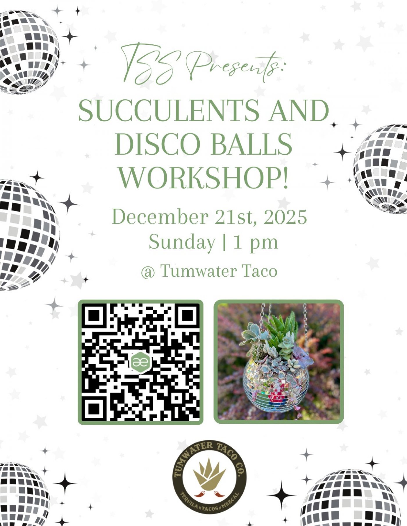Succulent Disco Ball Class, 21 December | Event in Tumwater | AllEvents