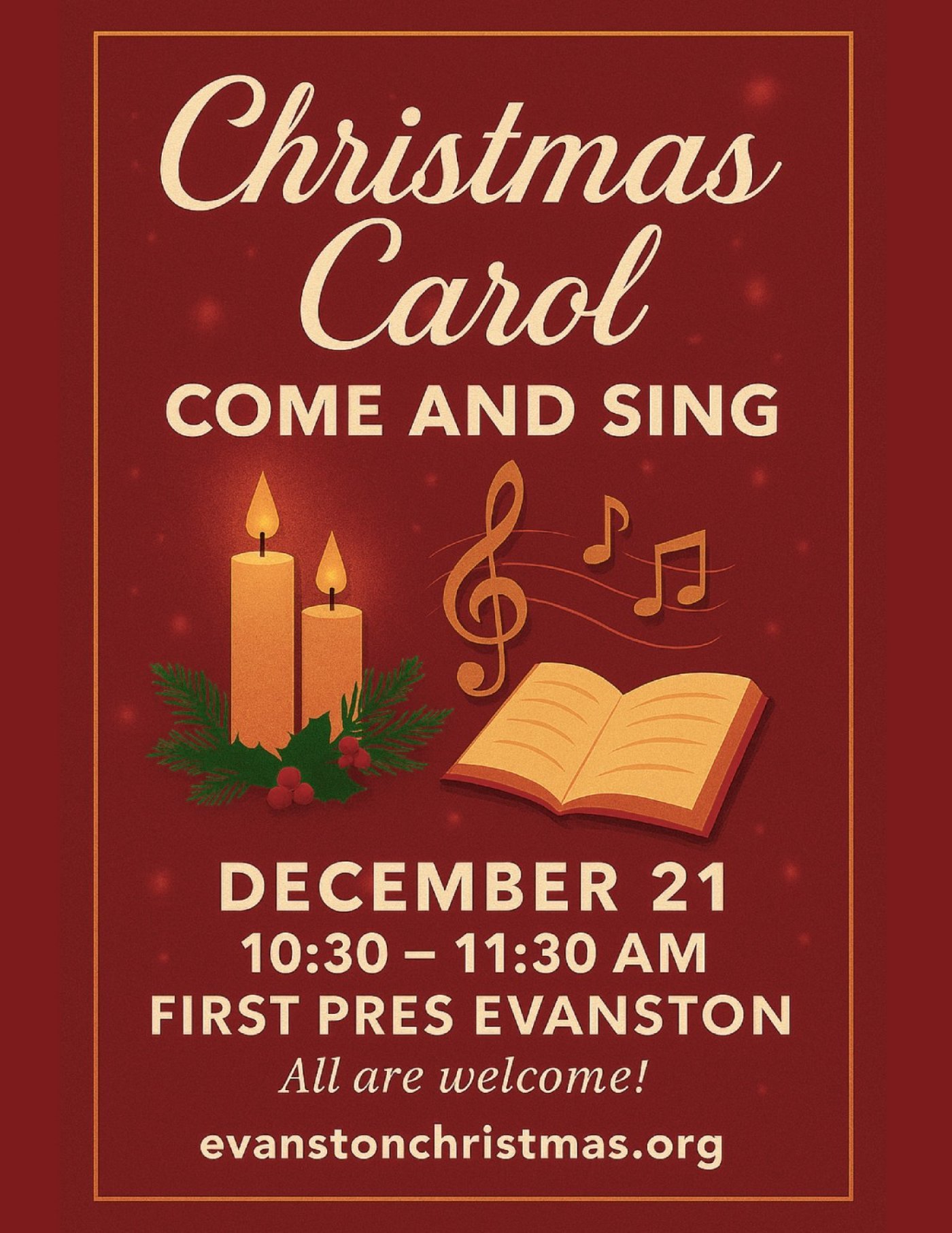 Celebrate with Christmas Carols, 21 December | Event in Evanston | AllEvents