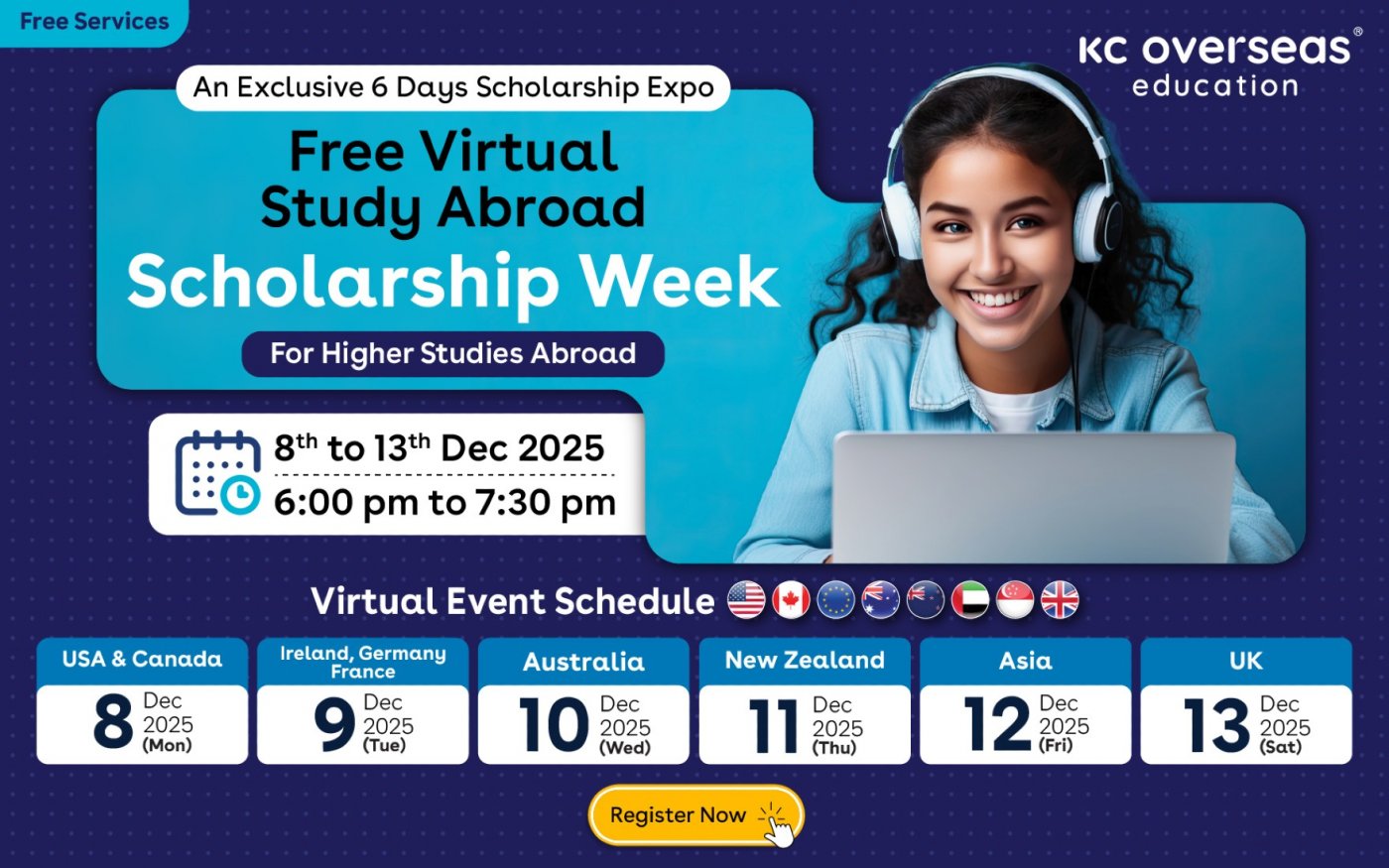 KC’s Free Virtual Study Abroad Scholarship Week, 8 December | Online Event | AllEvents