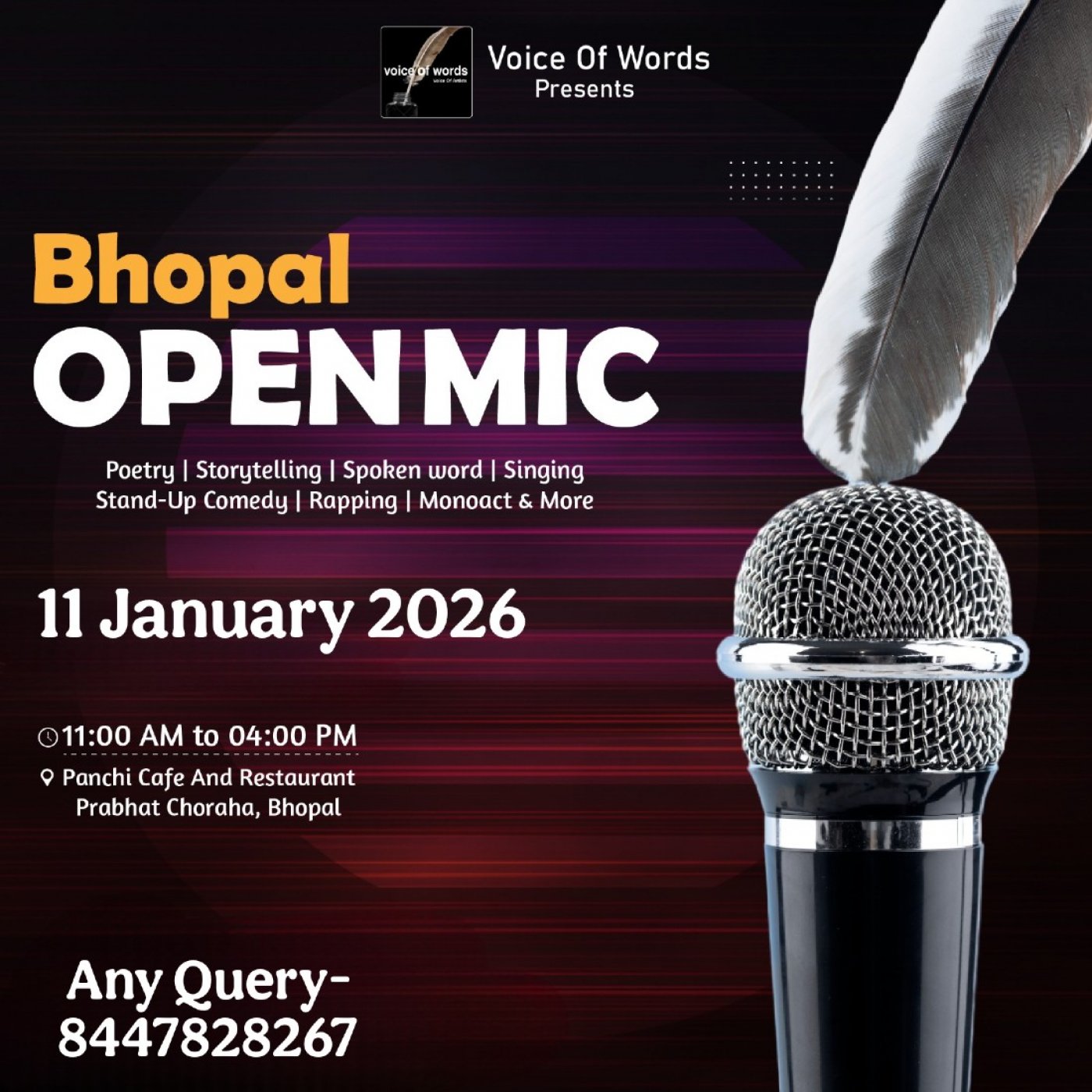 Bhopal Open Mic, 11 January | Event in Bhopal | AllEvents