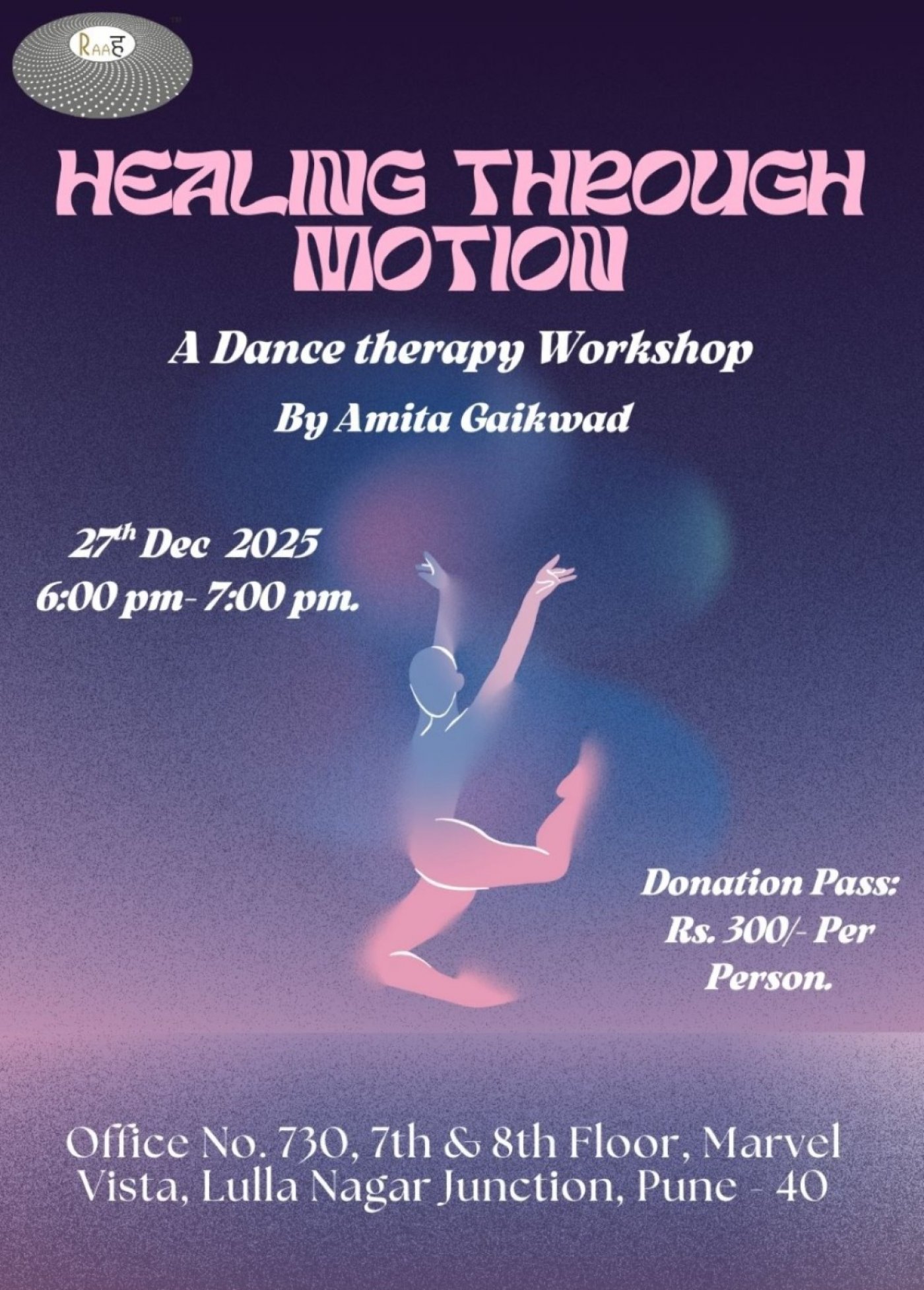 Healing through Motion.  By Amita Gaikwad, 27 December | Event in Pune | AllEvents