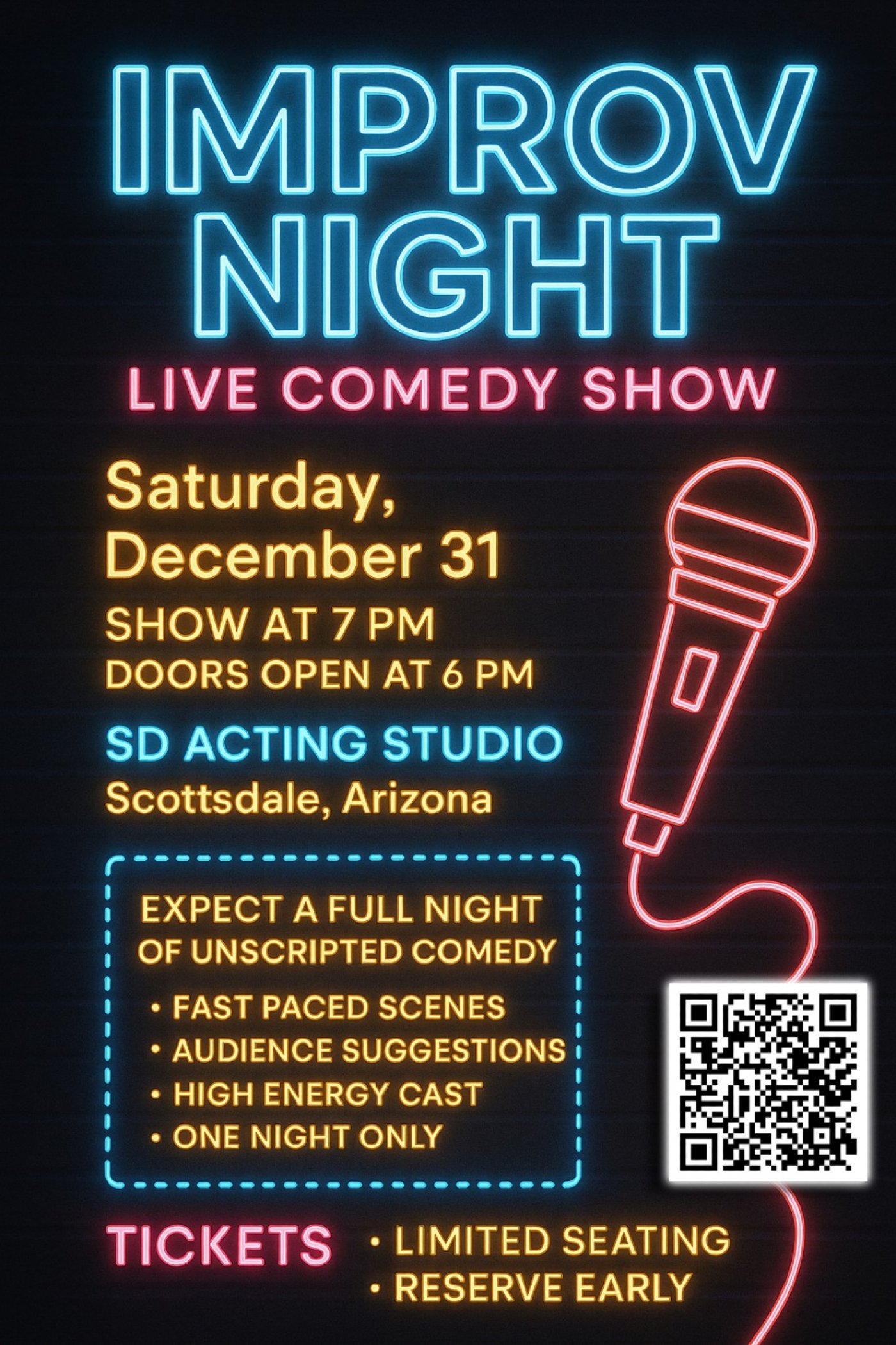 New Years Eve Improv Show, 31 December | Event in Scottsdale | AllEvents