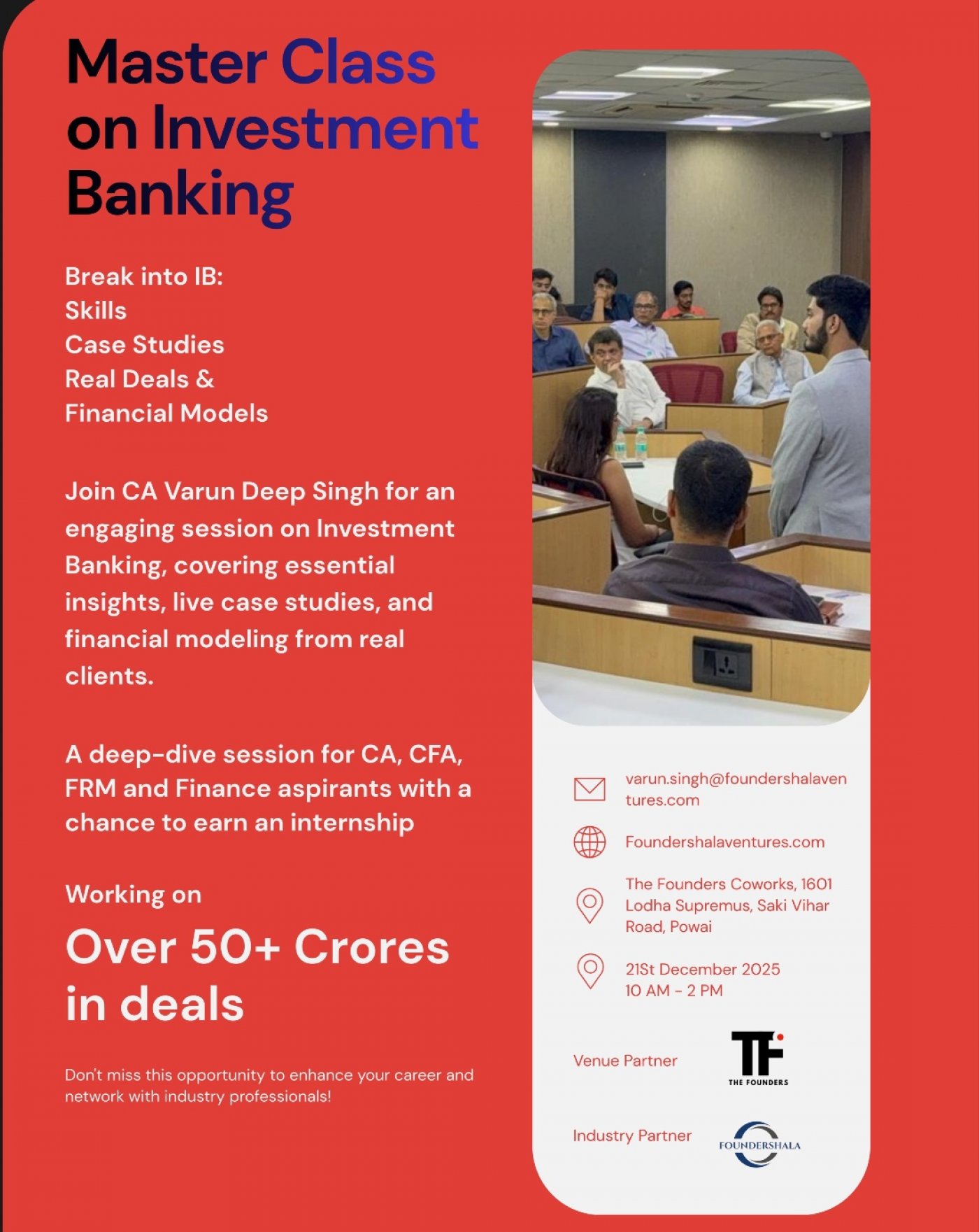 Master Class On Investment Banking, 21 December | Event in Mumbai | AllEvents