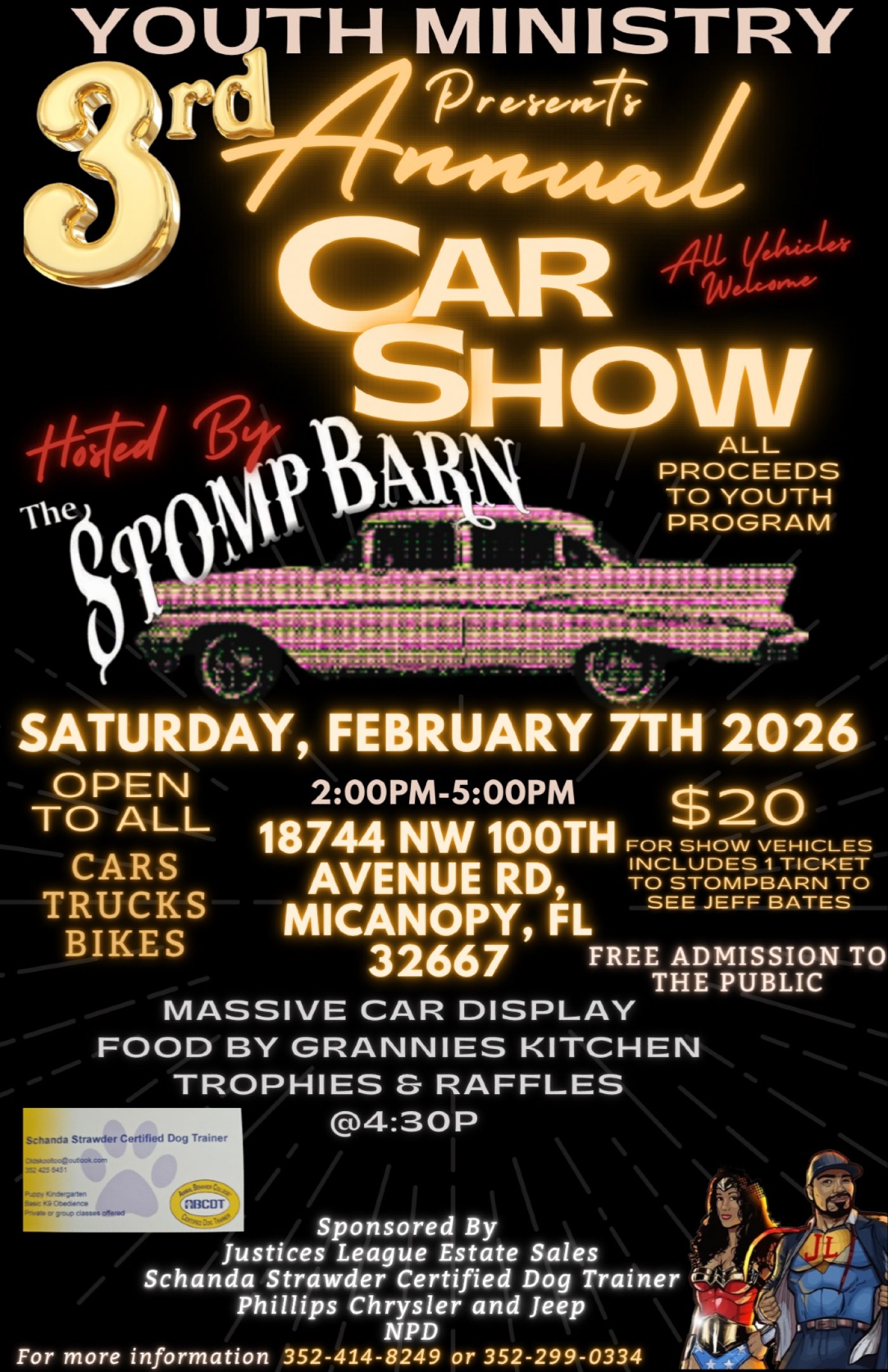 3rd Annual Youth Ministry Car Show , 7 February | Event in Micanopy | AllEvents