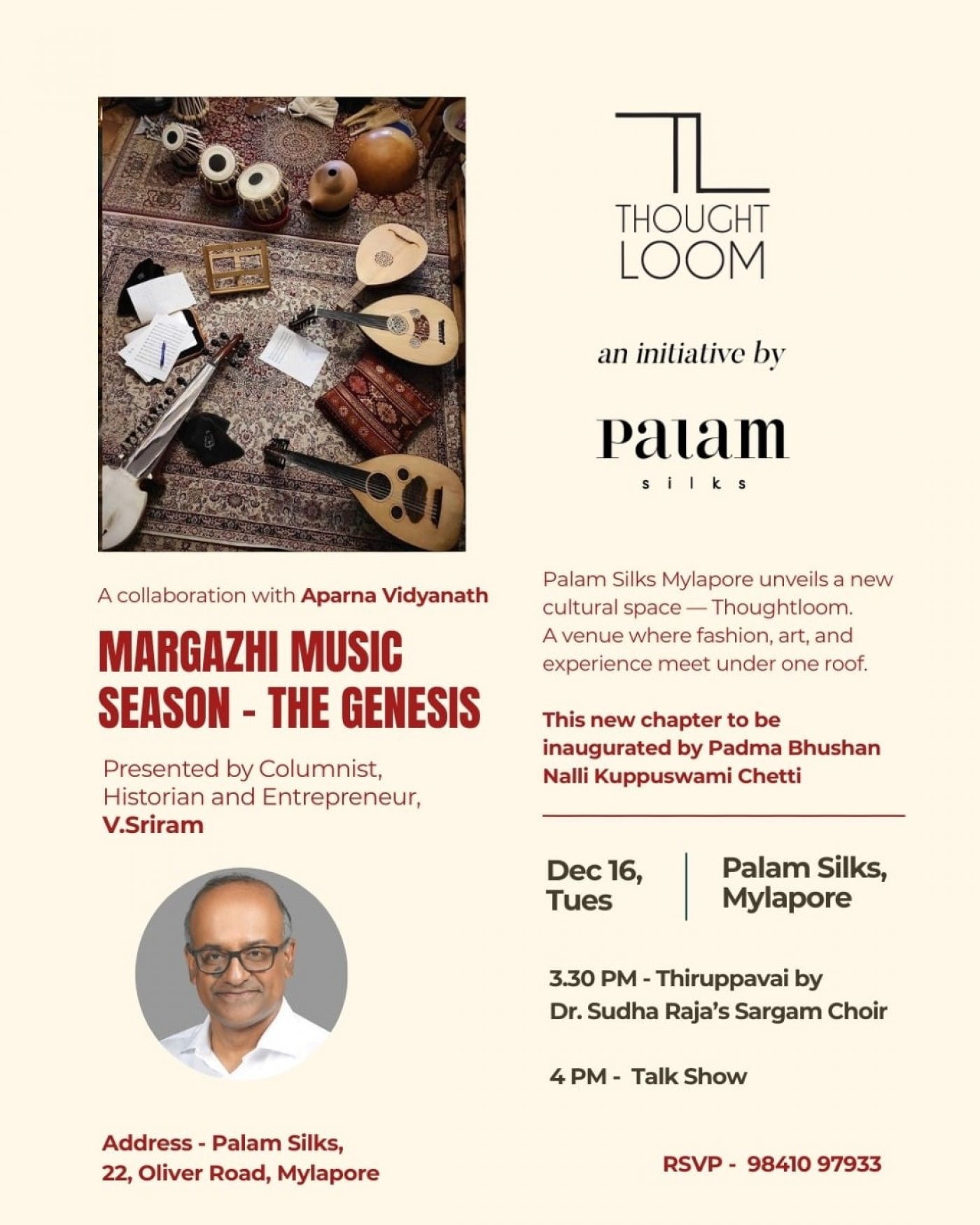 Margazhi Music Season - The Genesis, 16 December | Event in Chennai | AllEvents