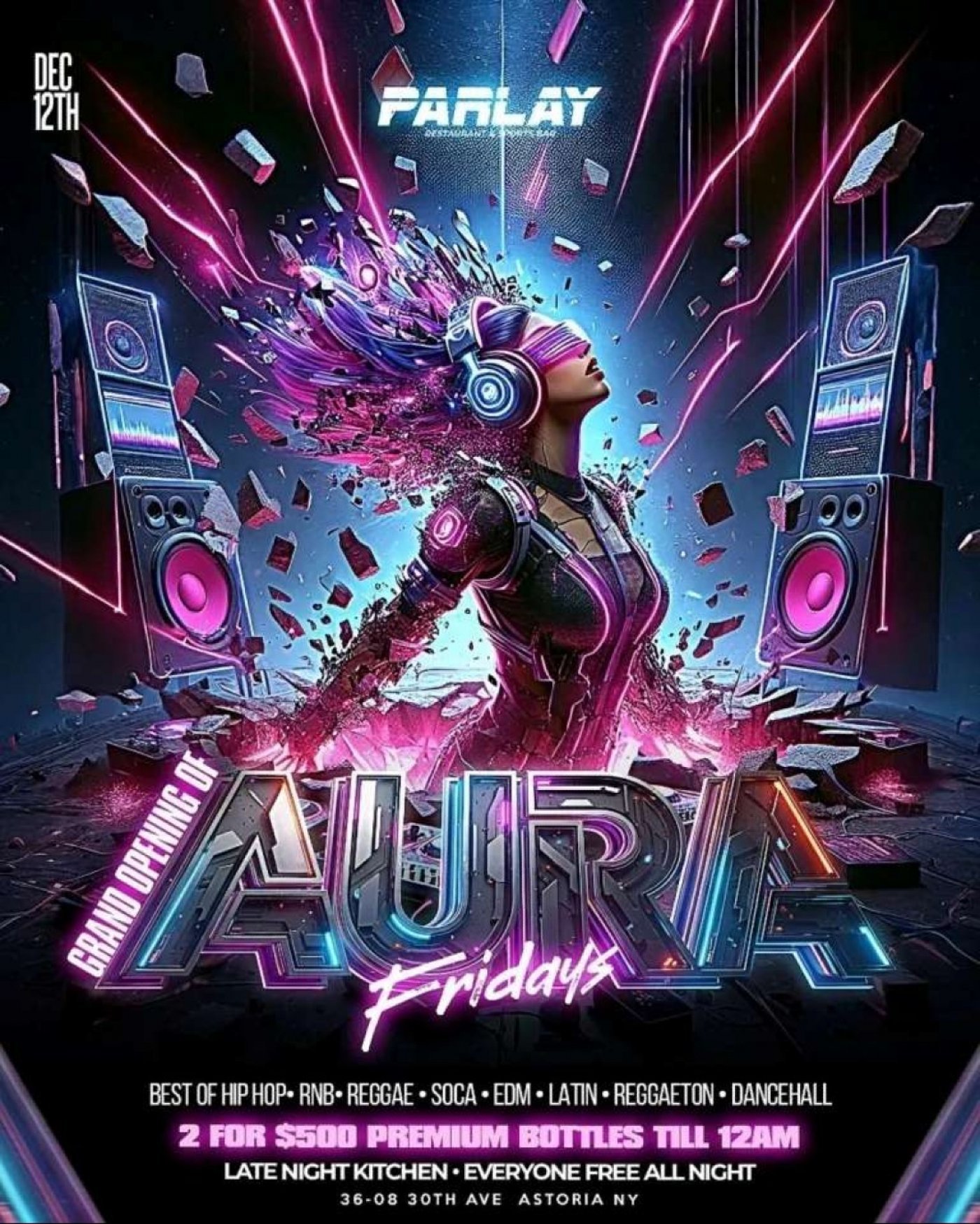 Grand Opening of Aura Fridays – Astoria’s New Afterwork & Nightlife Party, 12 December | Event in Astoria