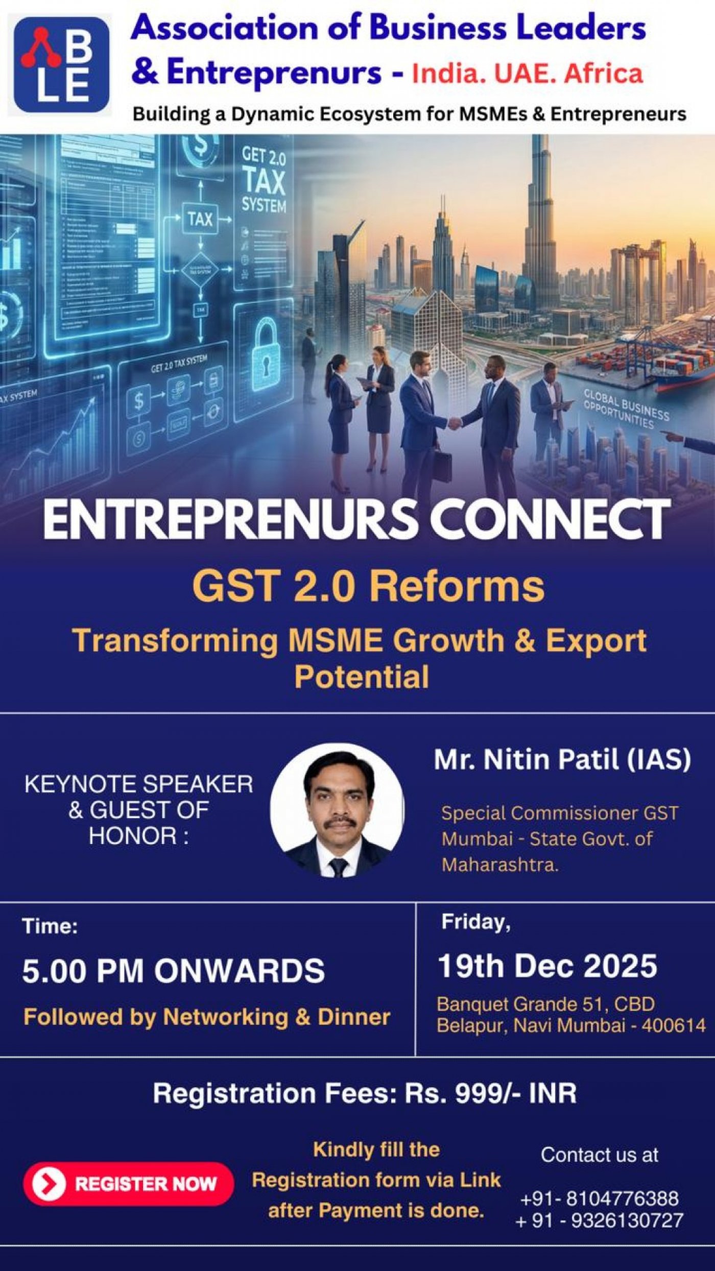 Entrepreneurs Connect - GST 2.0 Reforms, 19 December | Event in Navi Mumbai | AllEvents