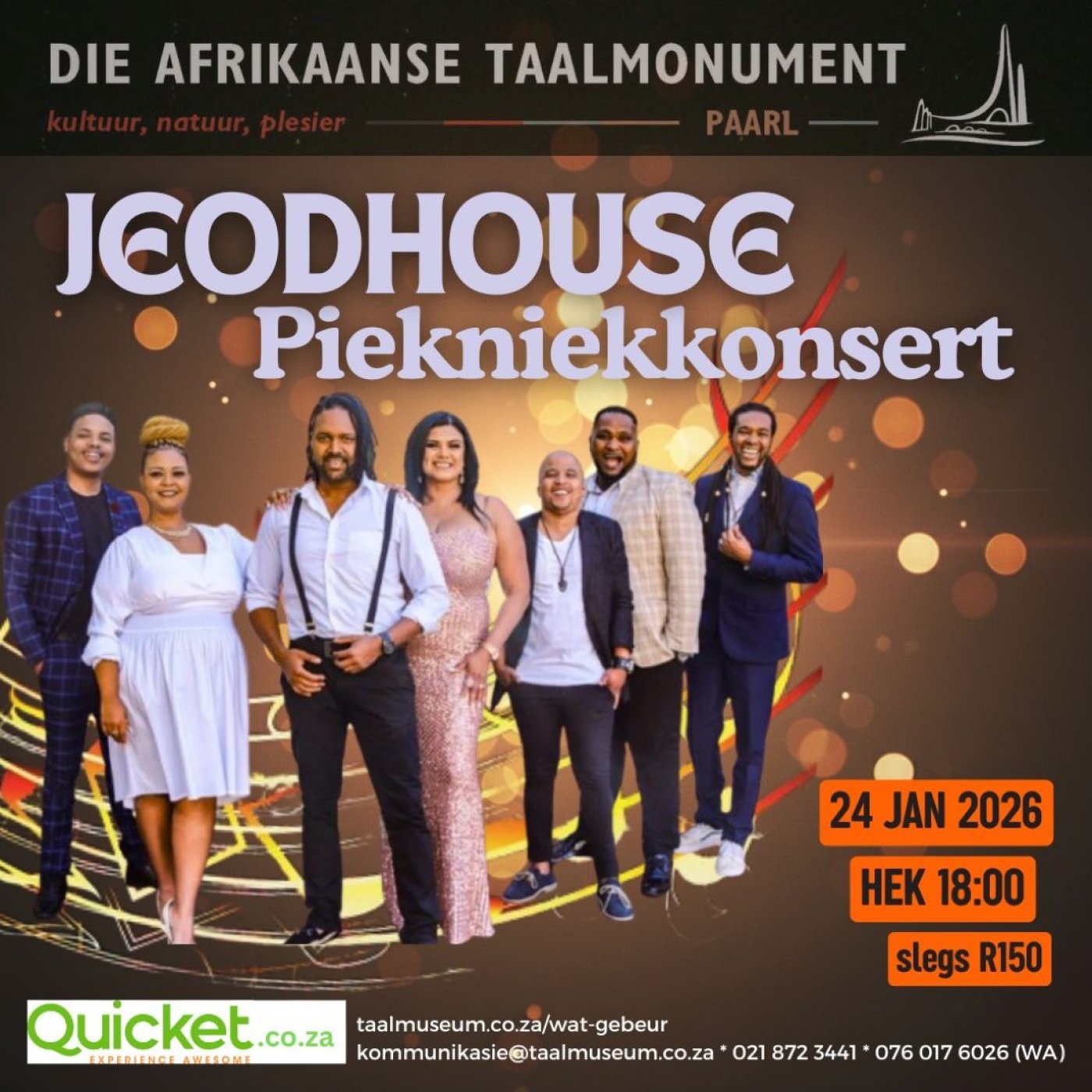 Jeodhouse-energie lui nuwe jaar by Taalmonument in, 24 January | Event in Paarl | AllEvents
