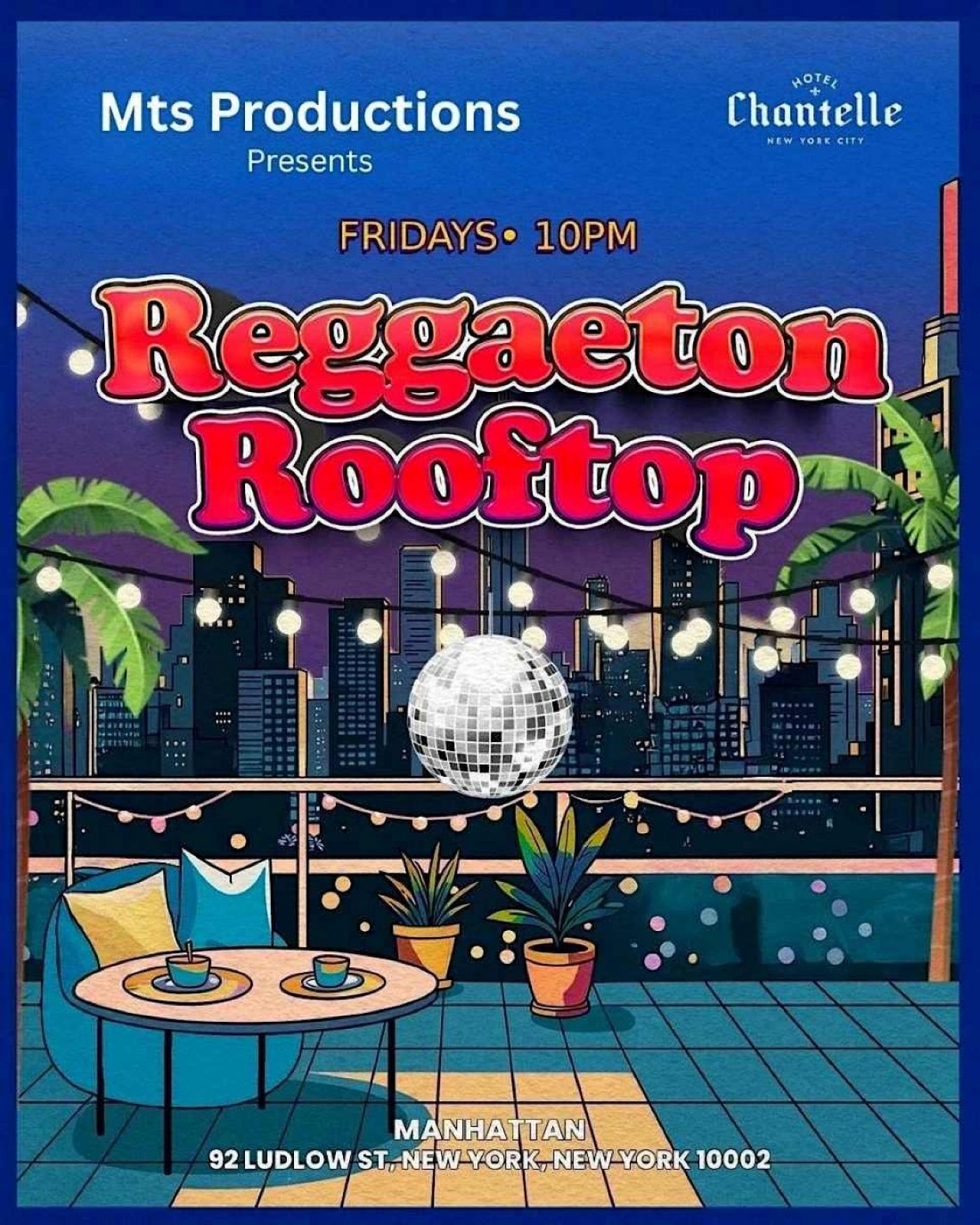 Reggaeton Rooftop Fridays at Hotel Chantelle | Friday, Dec 12th, 12 December | Event in New York | AllEvents