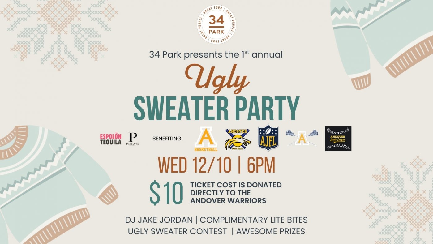 Ugly Sweater Party at 34 Park, 10 December | Event in Andover | AllEvents