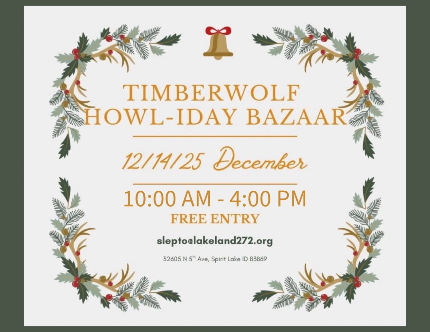 Spirit Lake Timberwolf Howl-iday Bazaar, 14 December | Event in Spirit Lake | AllEvents