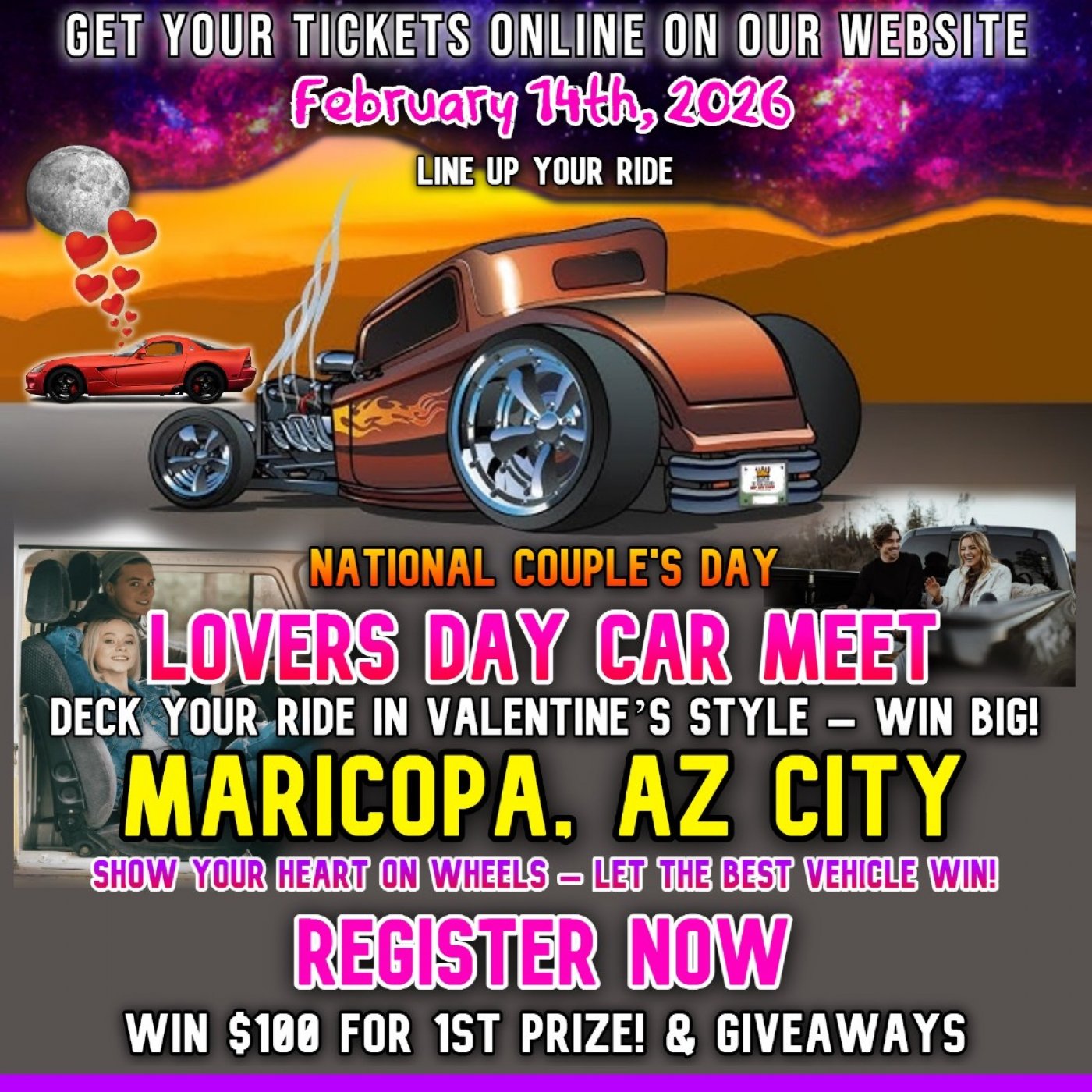 Love & Rides – Valentine’s Day Car Meet | King of Car Meets, 14 February | Event in Maricopa | AllEvents