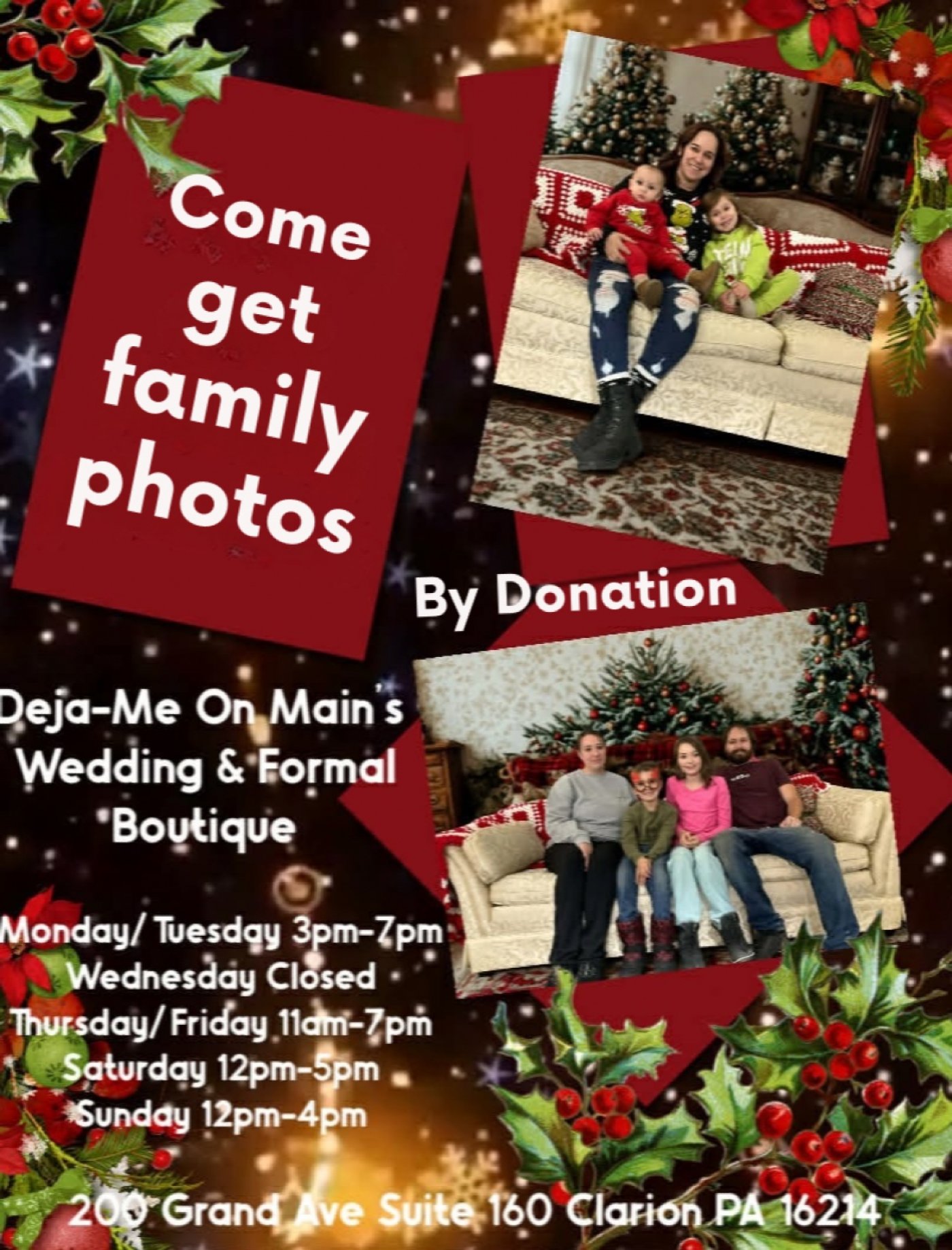 Holiday Pictures By Donation | Event in Clarion | AllEvents