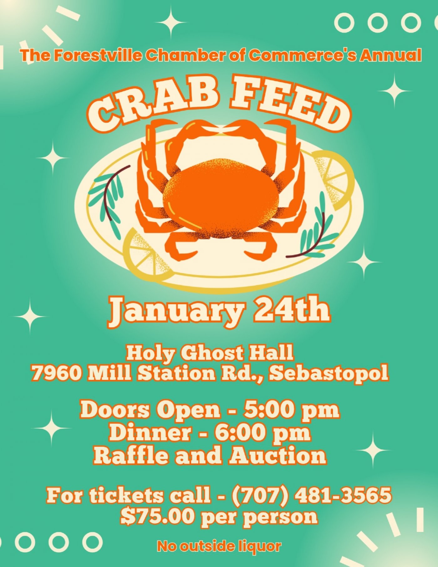 Forestville Chamber annual Crab Feed, 24 January | Event in Sebastopol | AllEvents