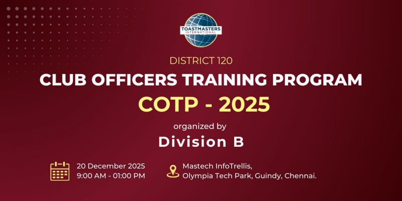 Club Officers' Training Program | Div B, 20 December | Event in Chennai | AllEvents