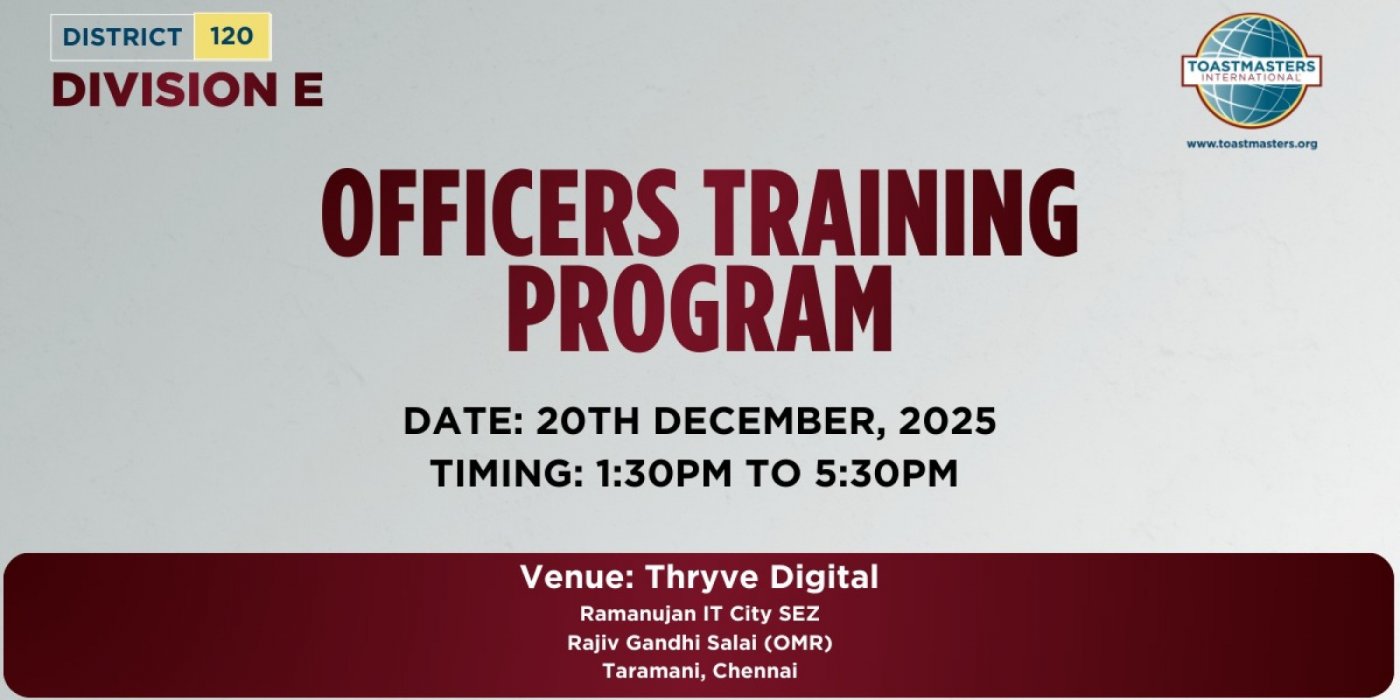 Officers Training Program | Division E, 20 December | Event in Chennai | AllEvents