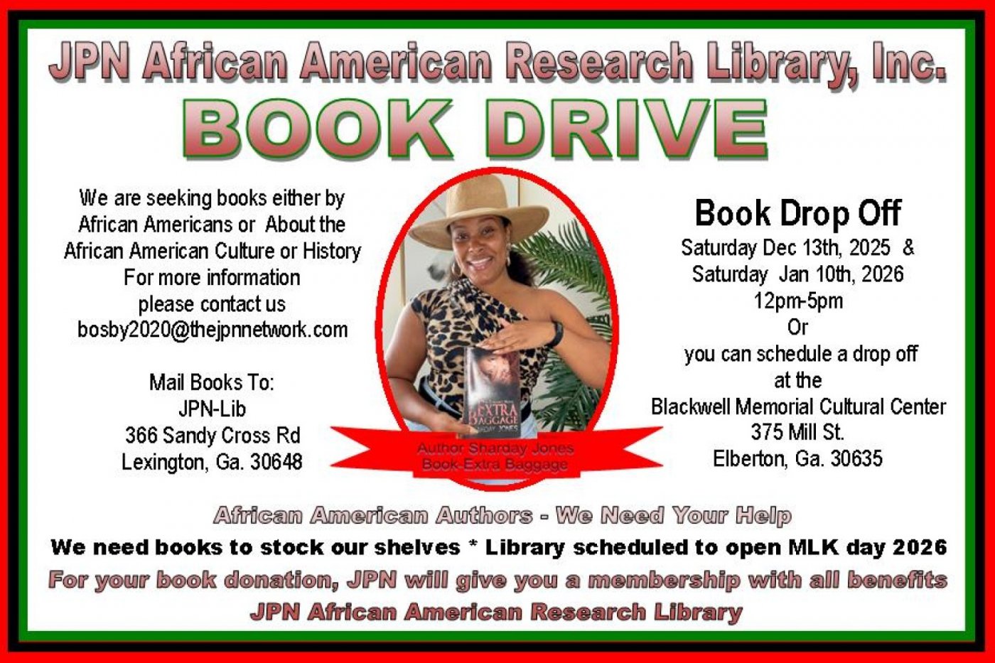 JPN African American Research Library - Book Drive | Event in Elberton | AllEvents
