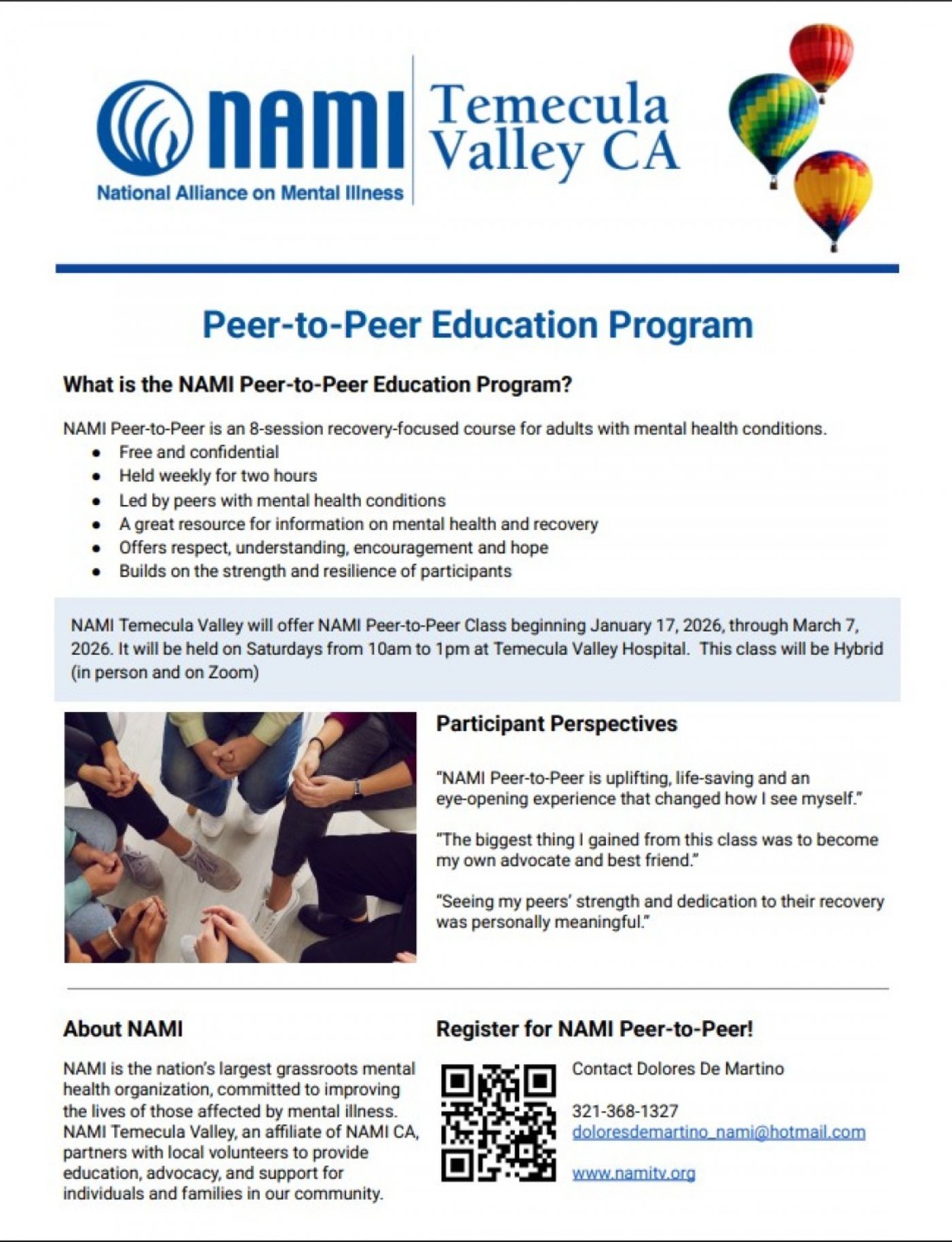 NAMI Peer-To-Peer Class, 17 January | Event in Temecula | AllEvents