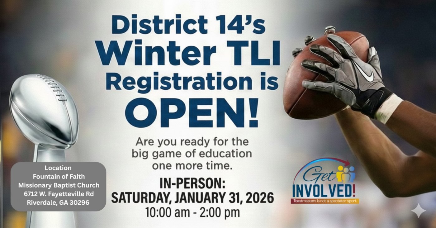 Winter 2026 Toastmasters Leadership Institute, 31 January | Event in Riverdale | AllEvents