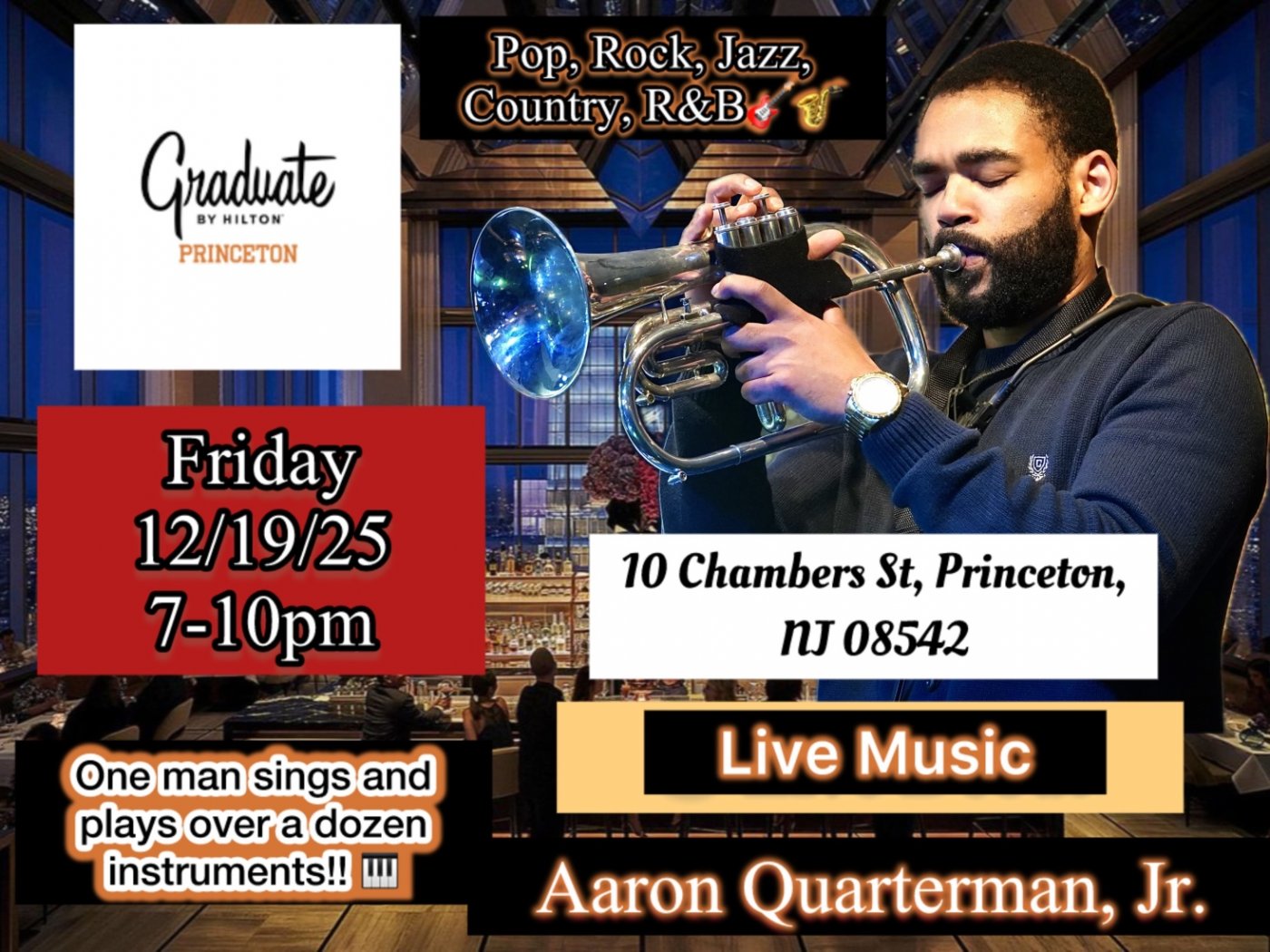 Qman Live December Show At Graduate By Hilton Princeton!, 19 December | Event in Princeton | AllEvents