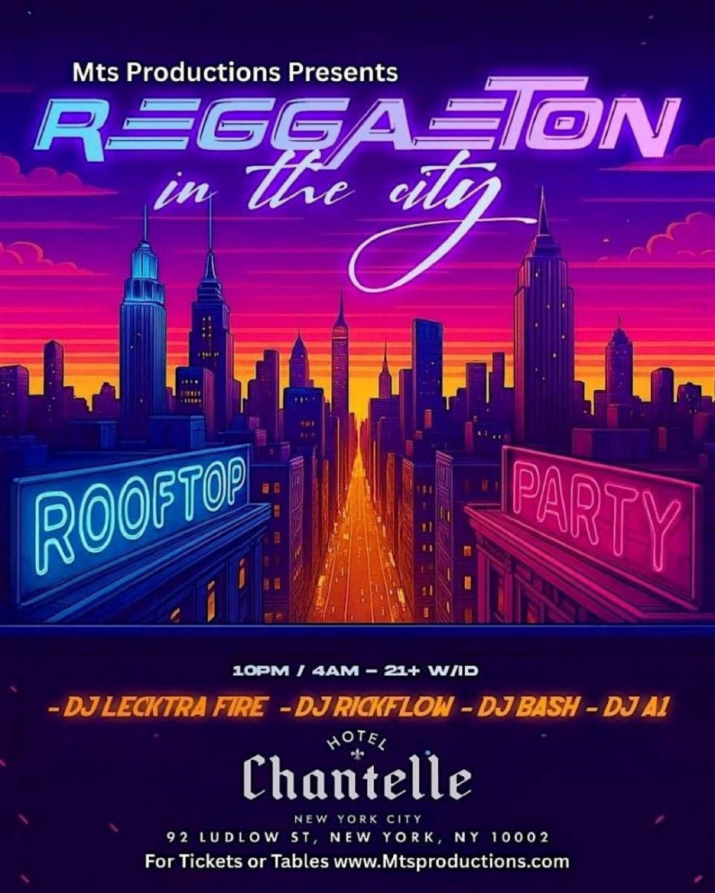 Reggaeton in the City Rooftop Party at Hotel Chantelle - Saturday, Dec 13th, 13 December | Event in New York