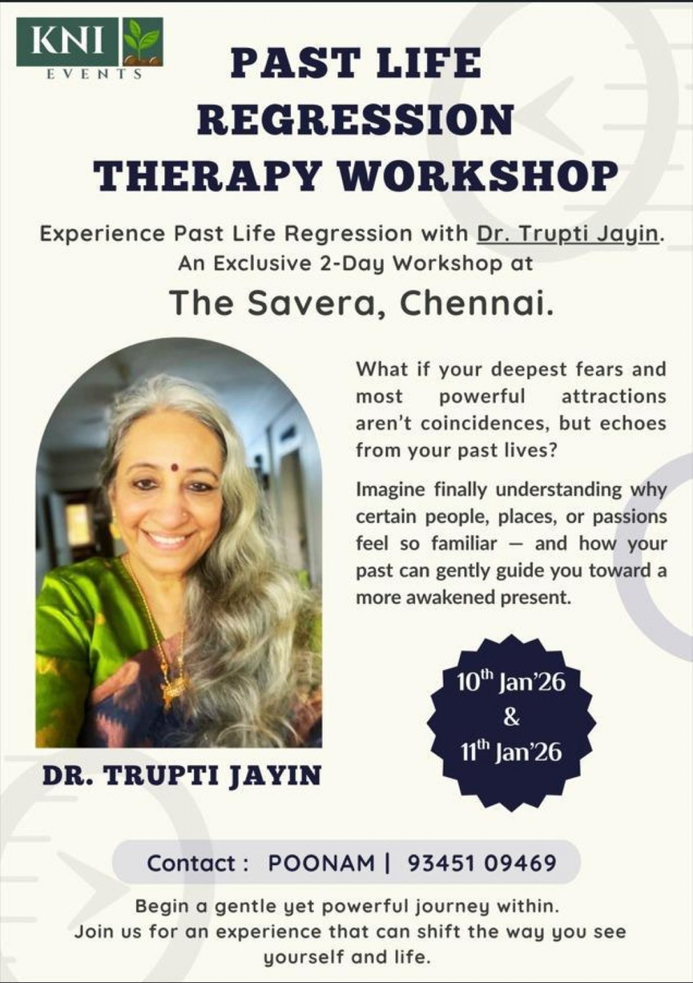 PAST LIFE REGRESSION THERAPY WORKSHOP BY DR. TRUPTI JAYIN, 10 January | Event in Chennai | AllEvents