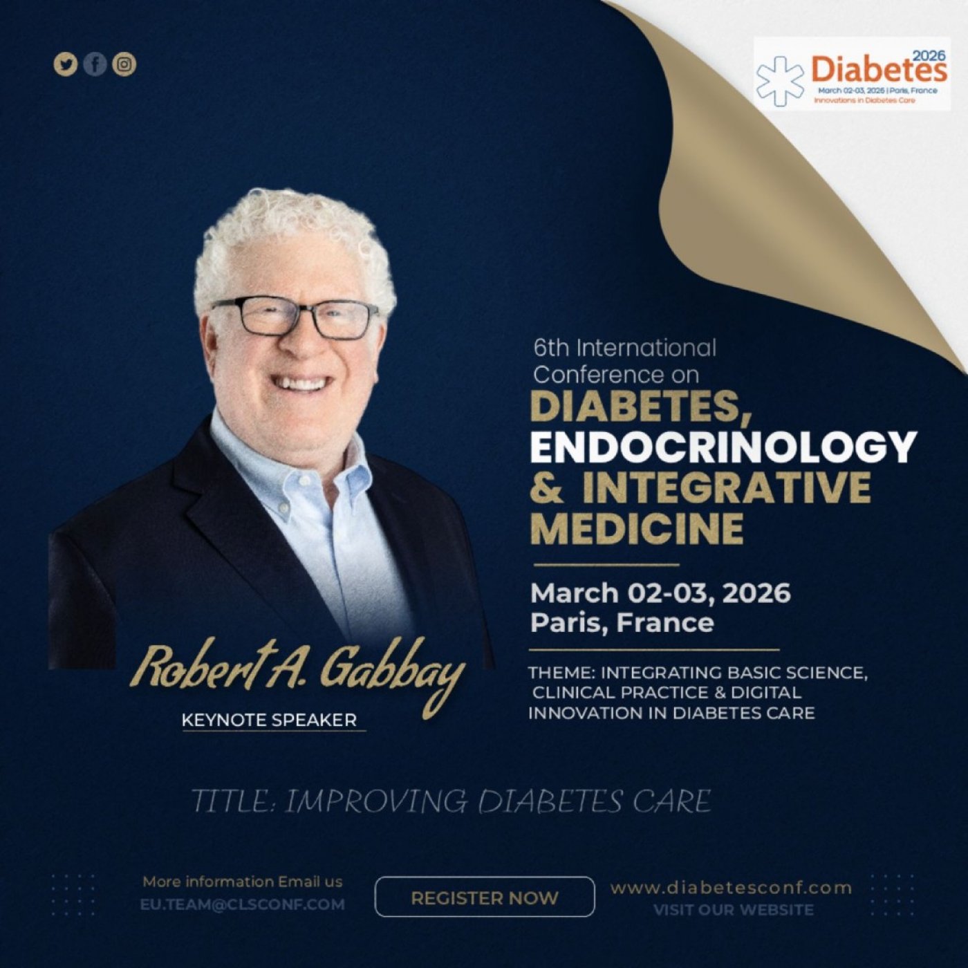 6th International Conference on Diabetes, Endocrinology & Integrative Medicine, 2 March | Event in Paris