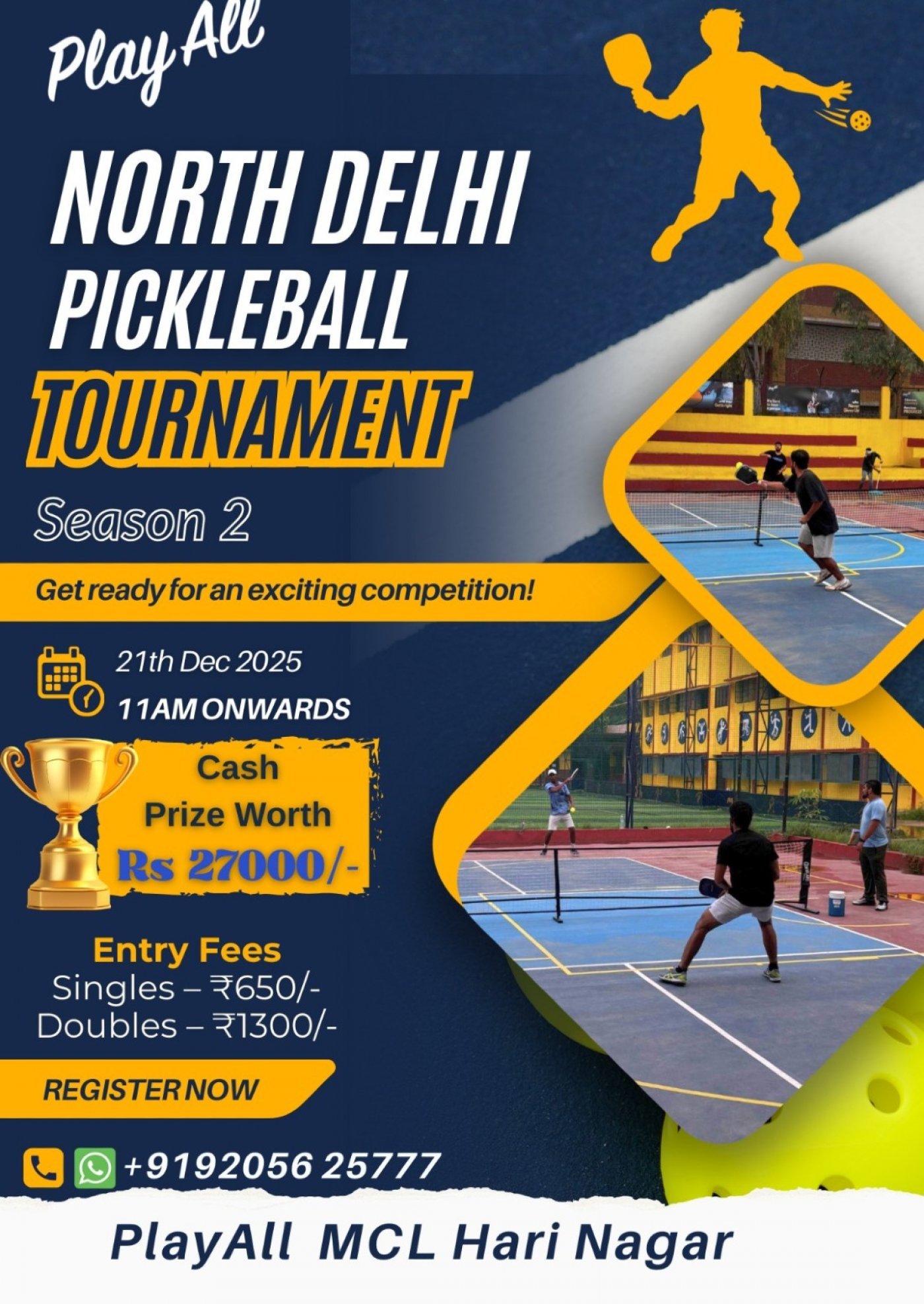  North Delhi Pickleball Championship Season - 02 , 21 December | Event in New Delhi | AllEvents