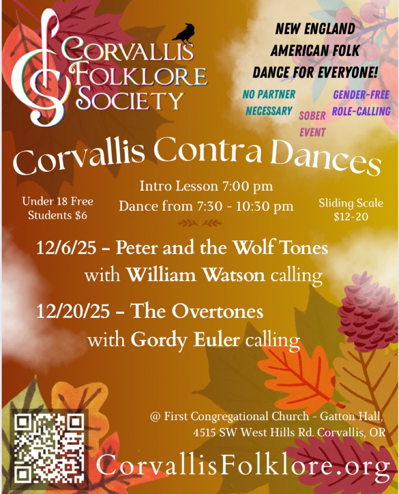 Third Saturday Contra Dance in Corvallis, 20 December | Event in Corvallis | AllEvents