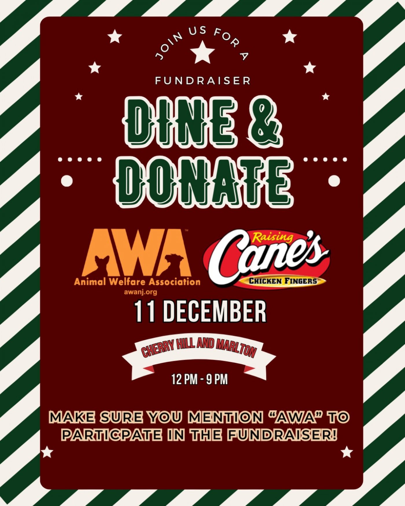 Dine & Donate, 11 December | Event in Cherry Hill | AllEvents