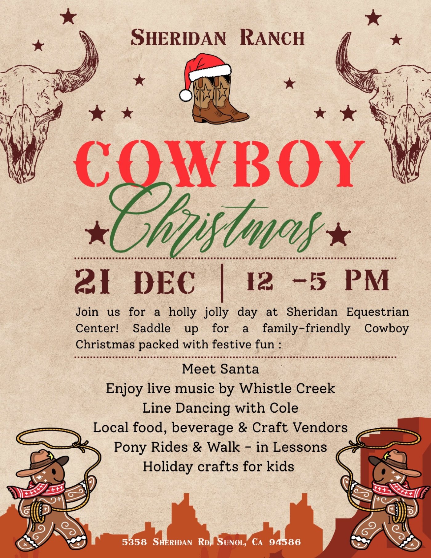 Cowboy Christmas at Sheridan Equestrian Center, 21 December | Event in Sunol | AllEvents