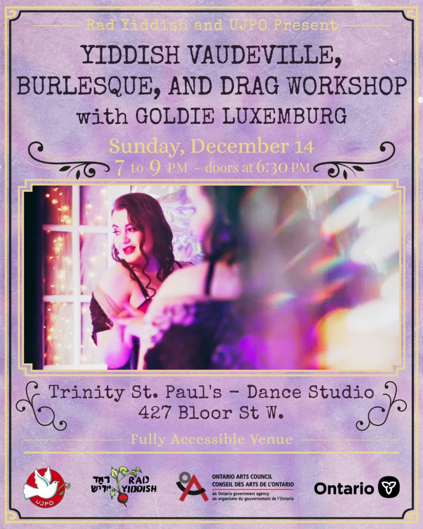 Yiddish Vaudeville, Burlesque, & Drag workshop, 14 December | Event in Toronto | AllEvents