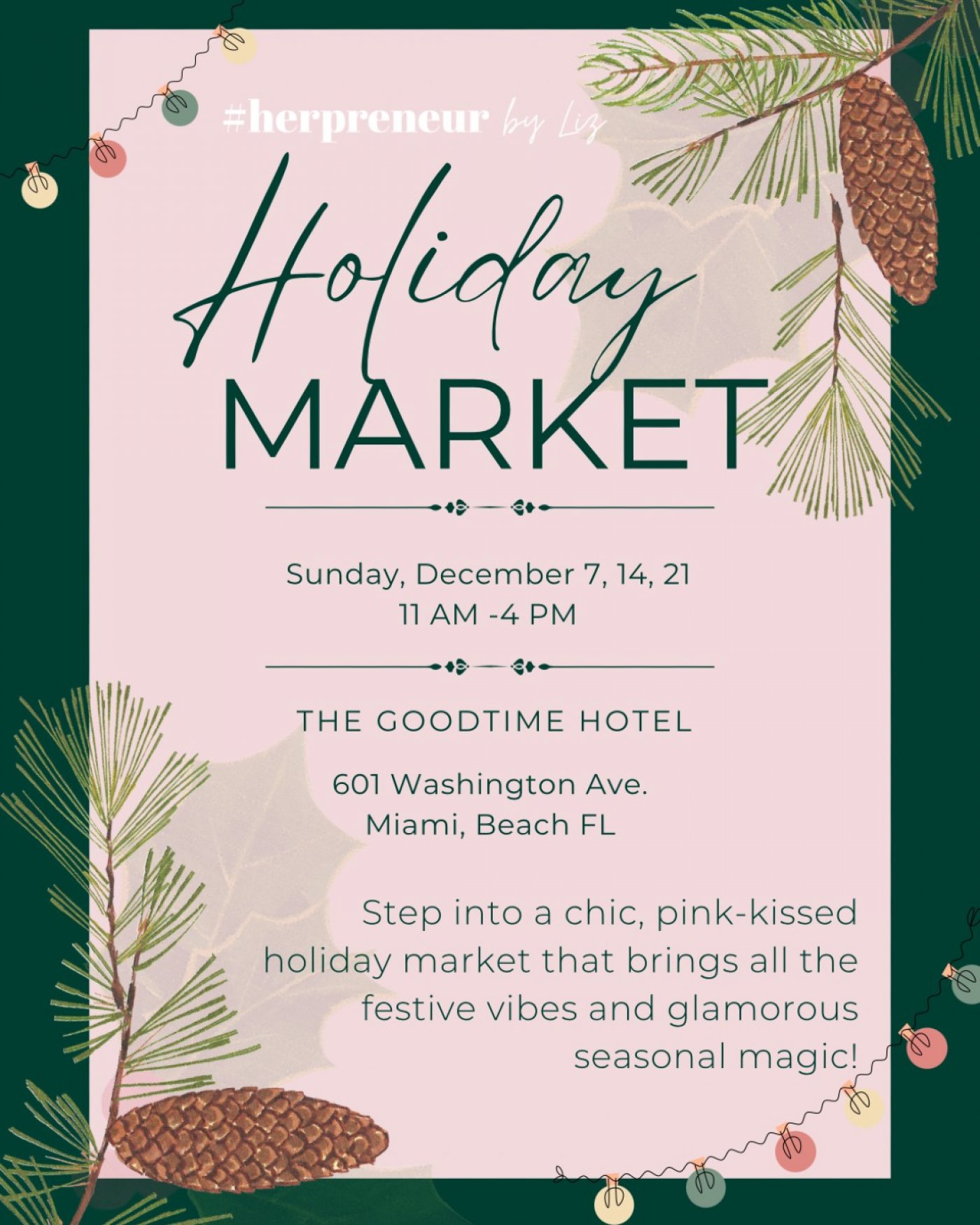 The Goodtime Hotel Holiday Market with Herpreneur, 14 December | Event in Miami Beach | AllEvents