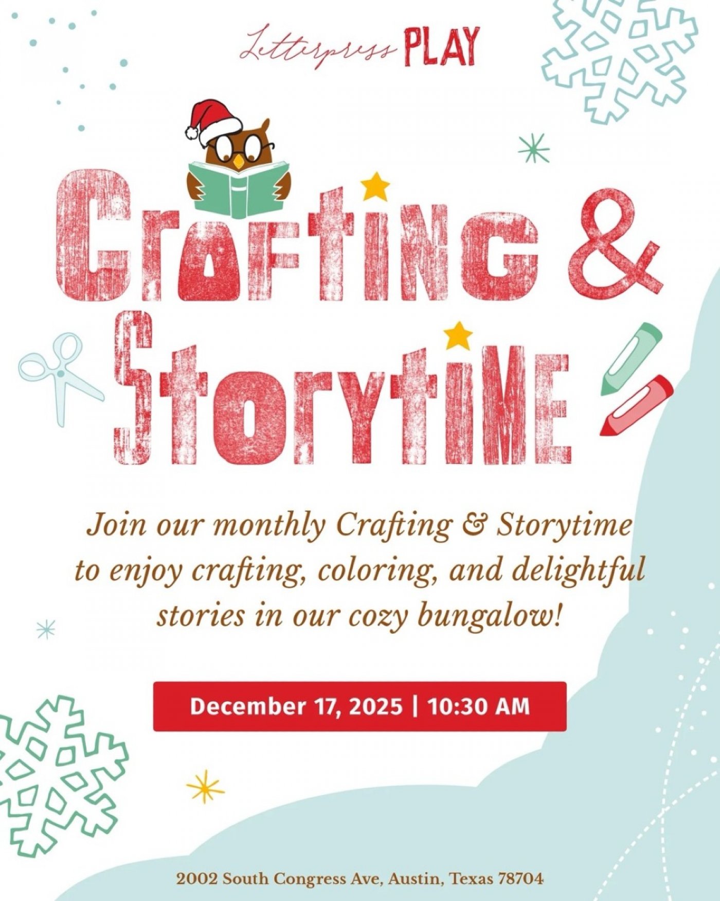 December Crafting & Storytime, 17 December | Event in Austin | AllEvents