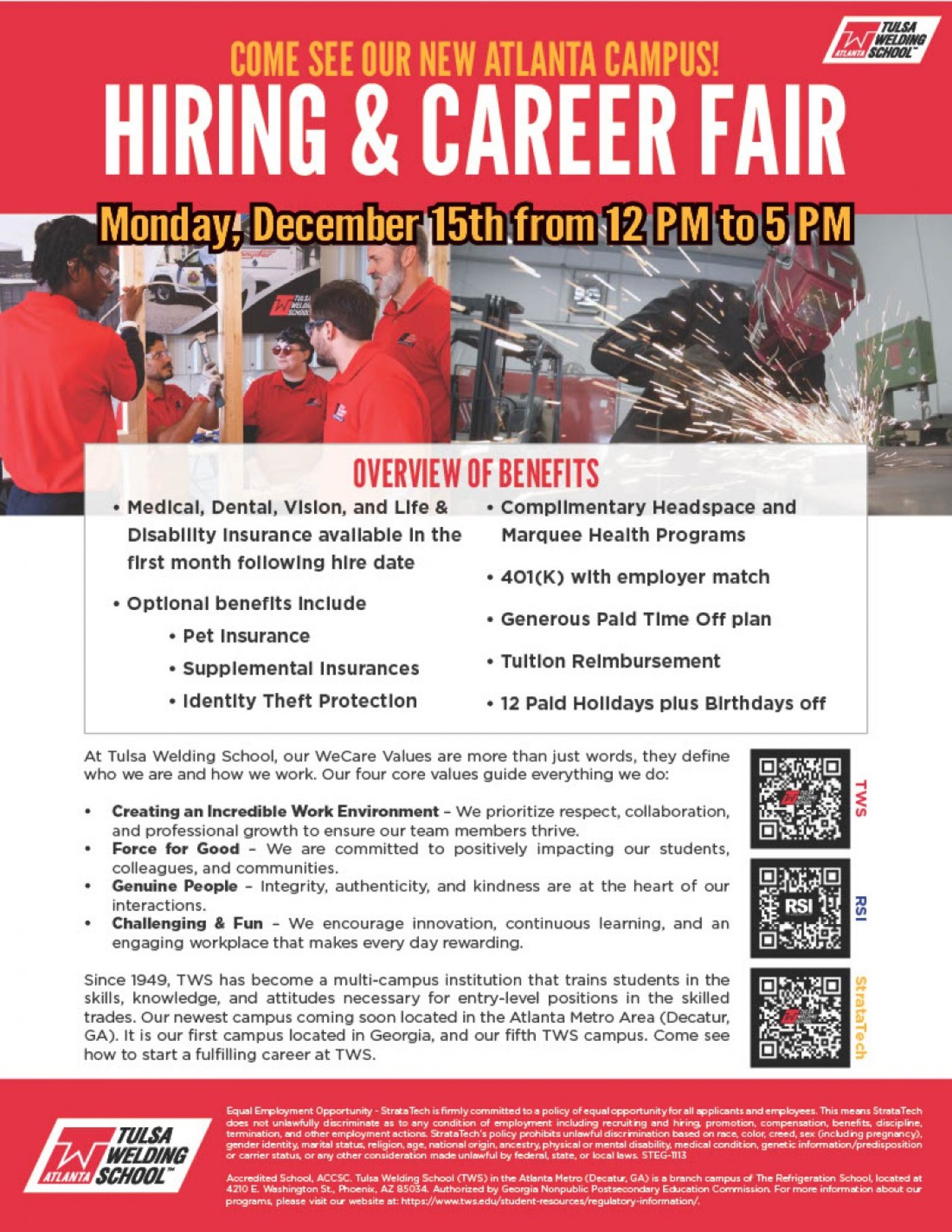 New Atlanta Campus of Tulsa Welding School Hosting Hiring & Career Fair  , 15 December | Event in Decatur