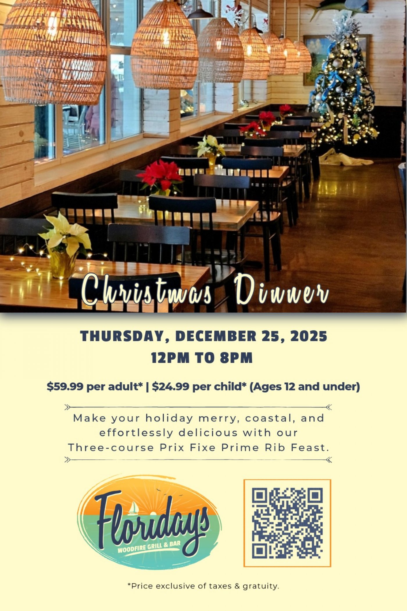 Christmas Dinner at Floridays Woodfire Grill & Bar, 25 December | Event in Bradenton | AllEvents