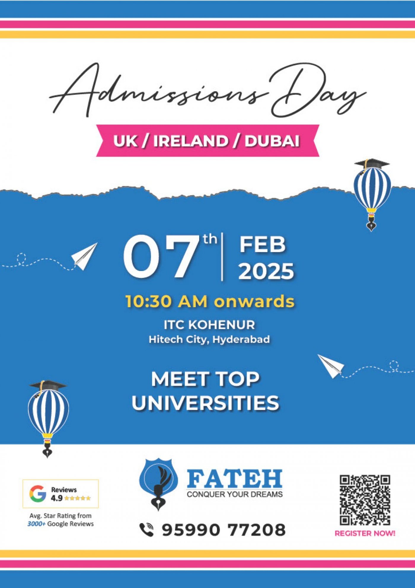 Admissions Day - UK , Ireland and Dubai, 7 February | Event in Hyderabad | AllEvents