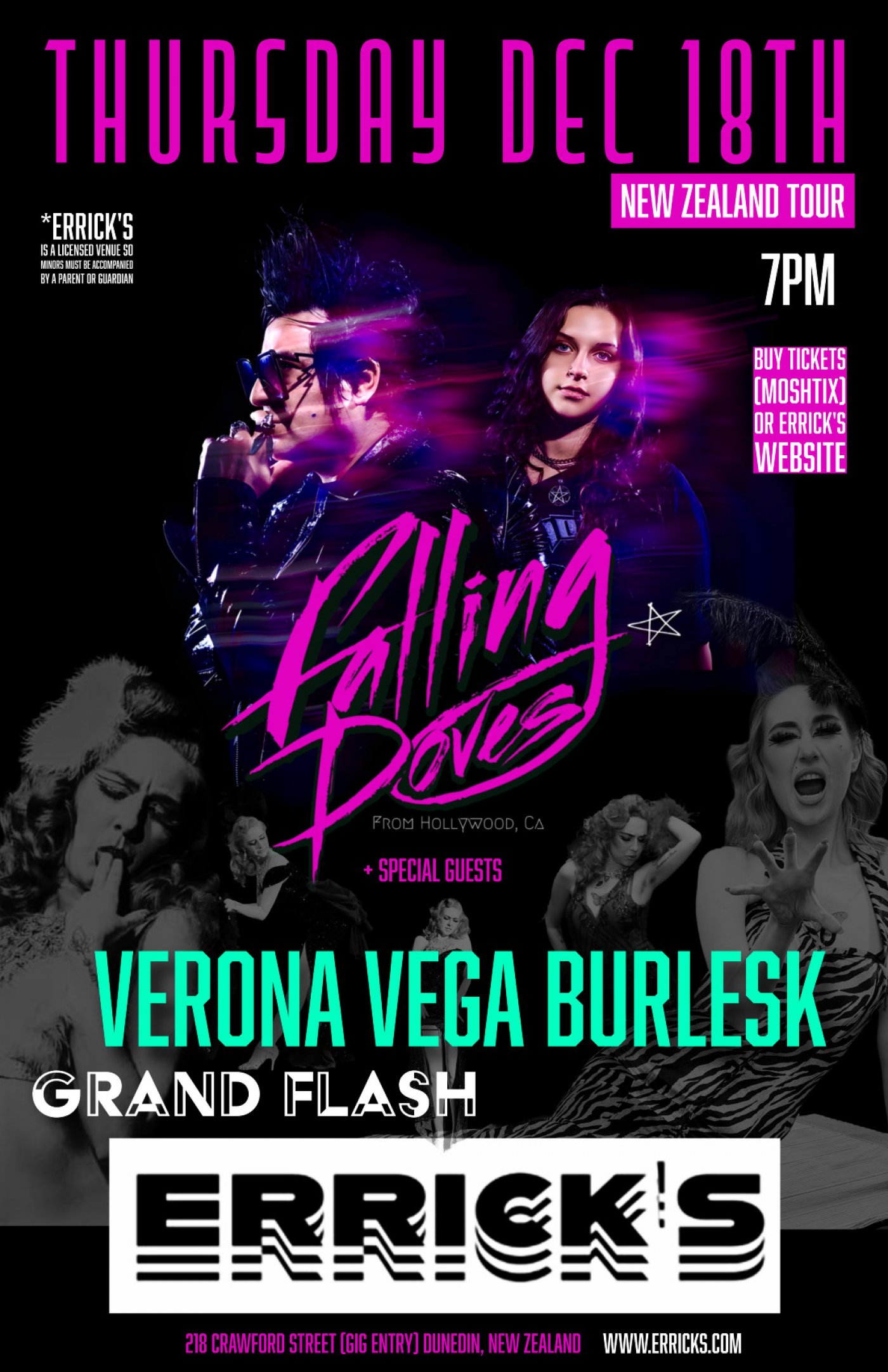 Errick's - Falling Doves 10th Anniversary Tour, 18 December | Event in Dunedin | AllEvents