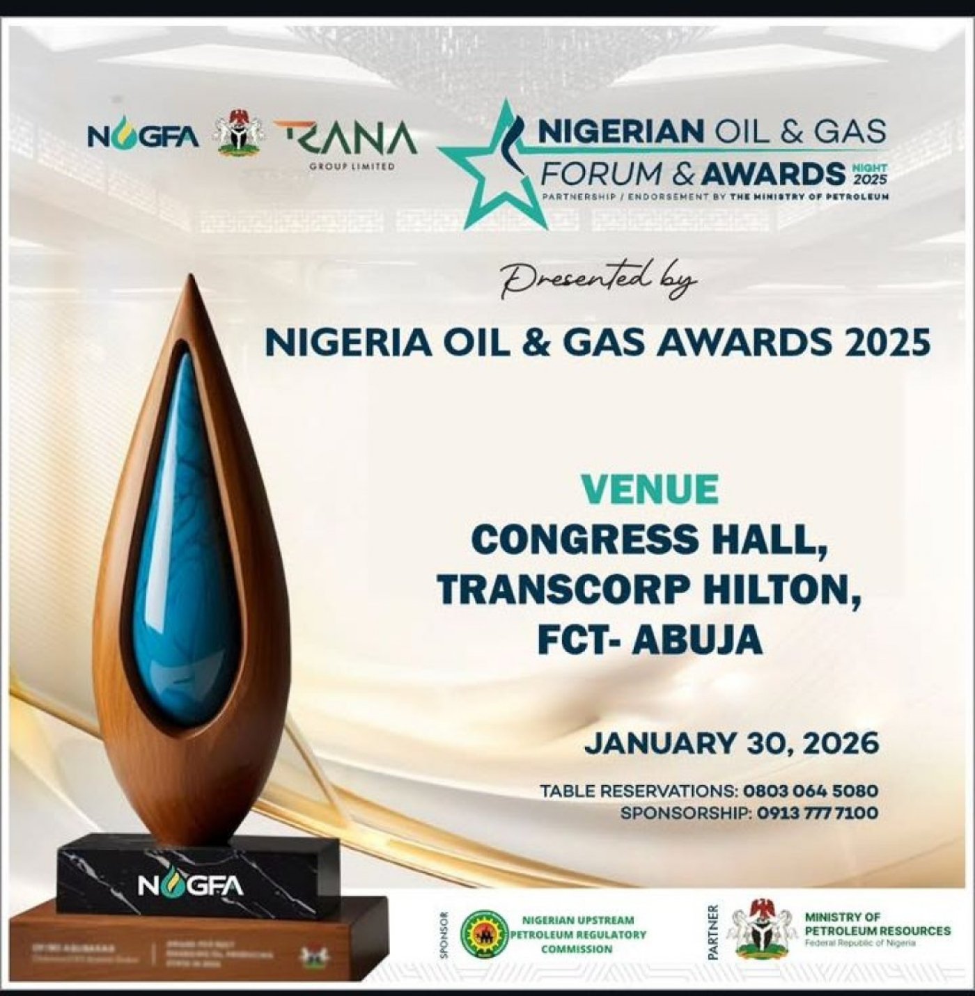 Nigeria Oil and Gas Forum and Awards Night, 30 January | Event in Abuja | AllEvents