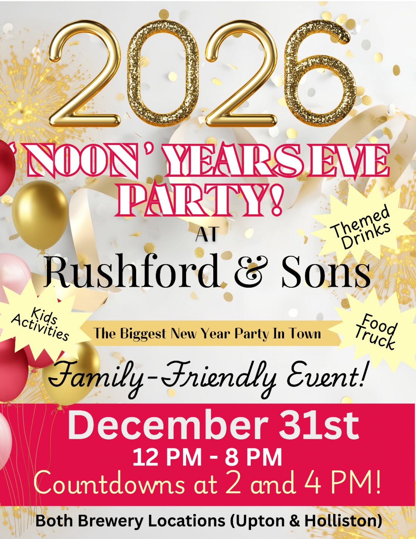 Noon Years Eve Holliston , 31 December | Event in Holliston | AllEvents