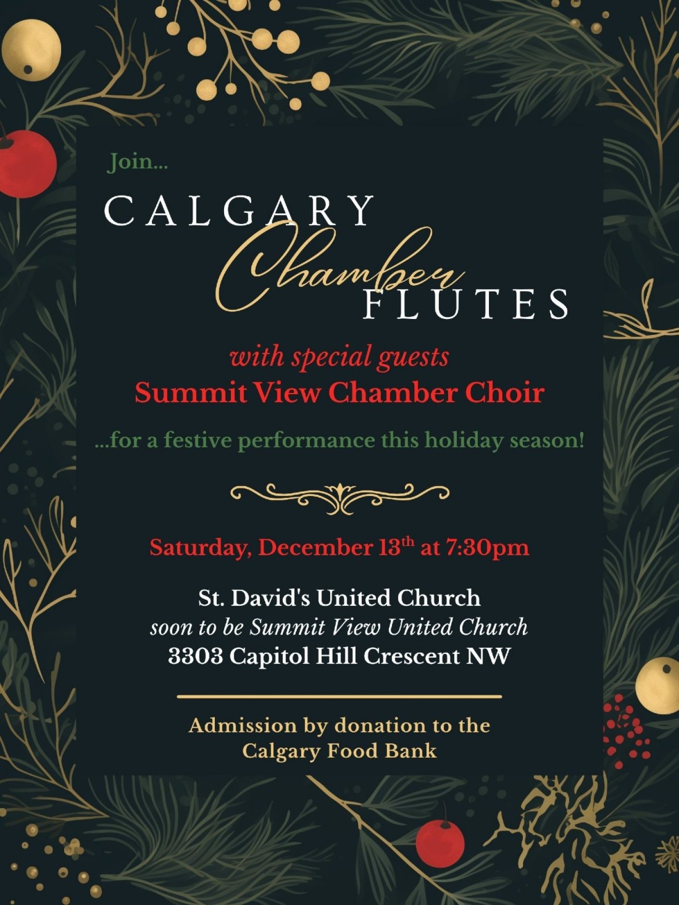 Calgary Chamber Flutes Christmas Concert for the Calgary Food Bank, 13 December | Event in Calgary | AllEvents