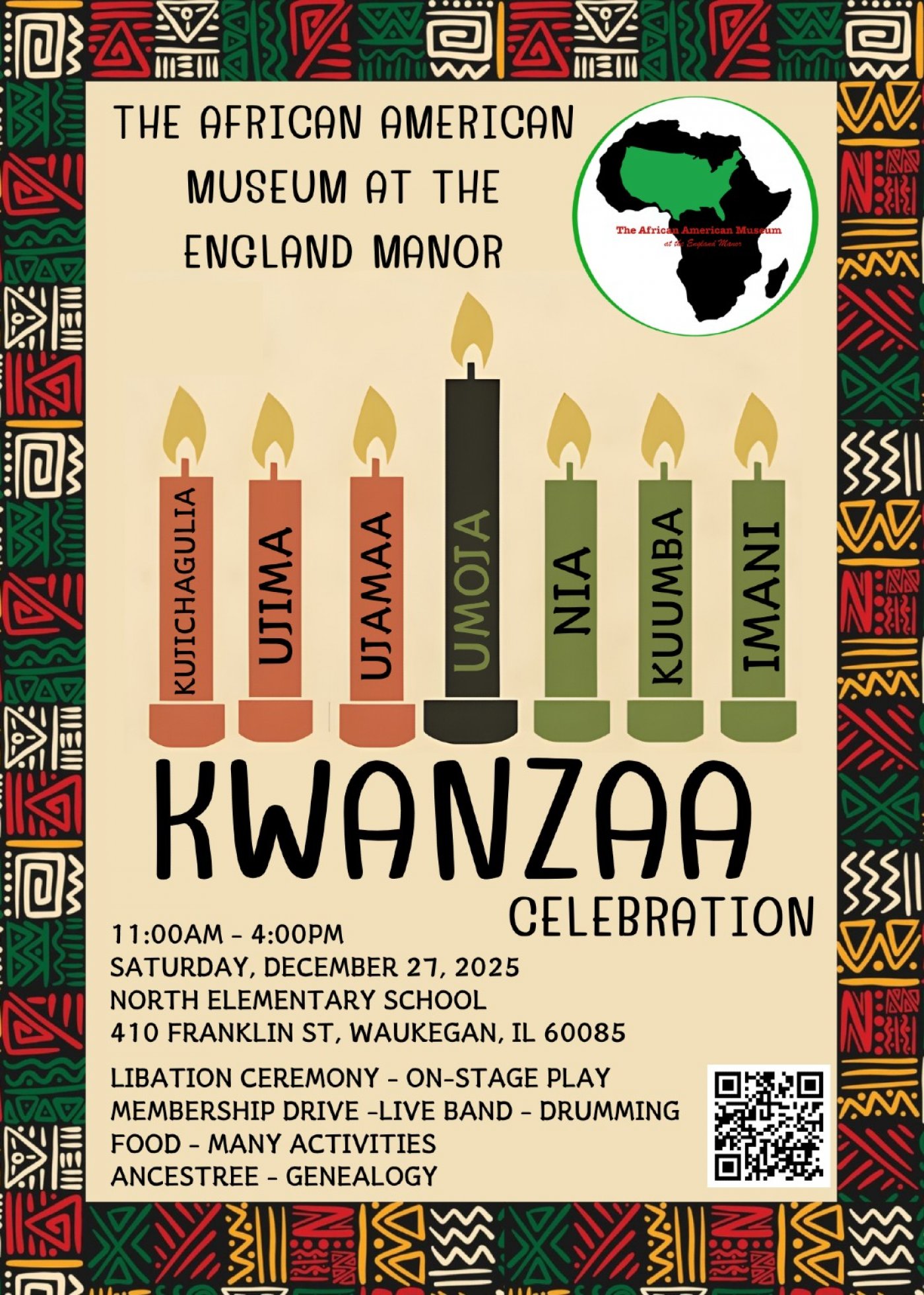 Celebrate KWANZAA with The African American Museum at The England Manor, 27 December | Event in Waukegan | AllEvents