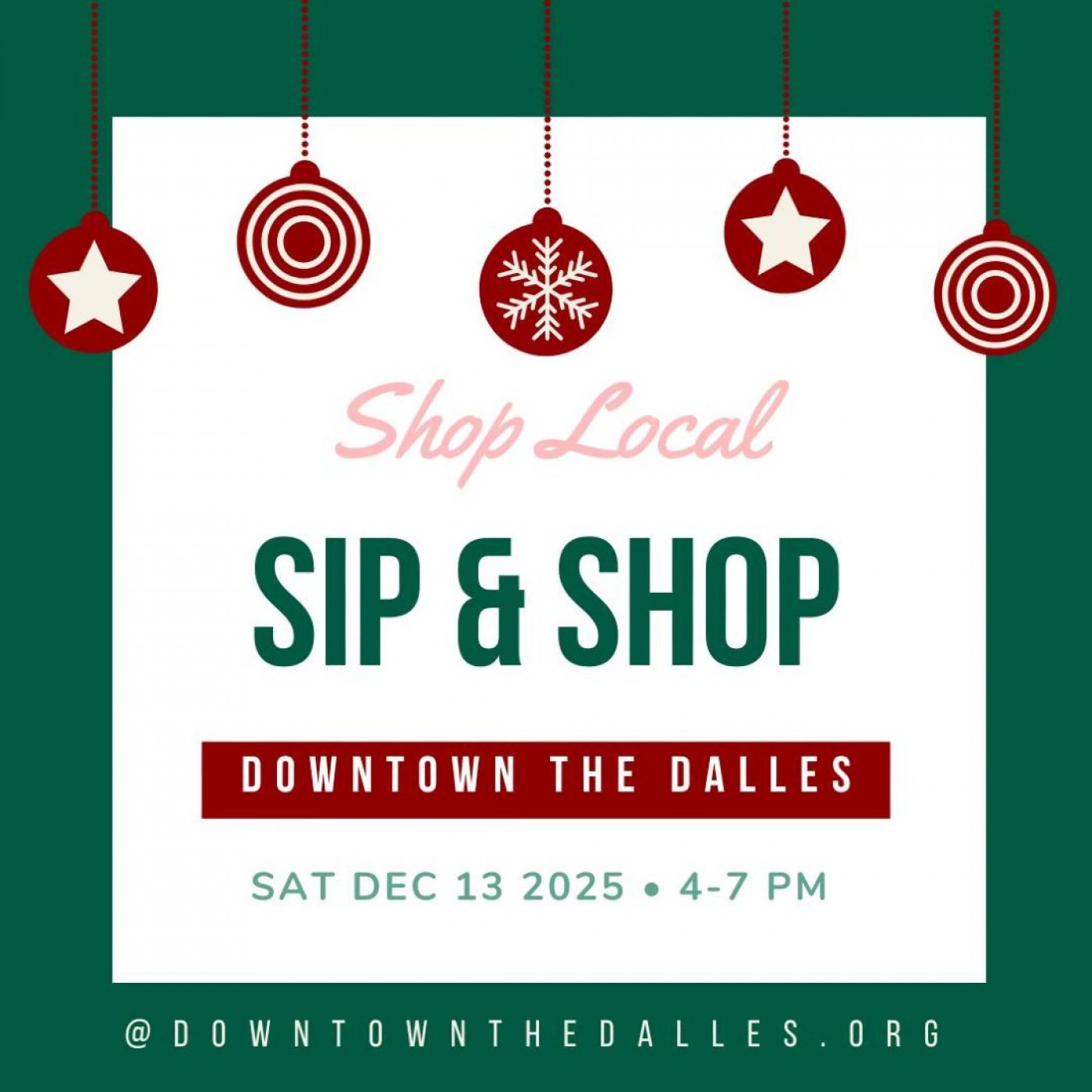 Shop Local Sip & Shop in Downtown The Dalles brought to you by Main Street, 13 December | Event in The Dalles