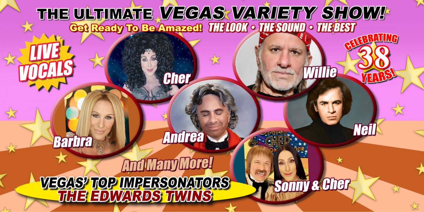 The Edwards Twins: Las Vegas's Top Impersonators - All LIVE Vocals & Hollywood Makeup Magic!, 9 January