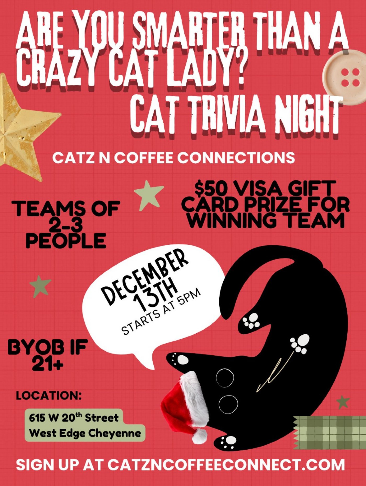 ARE YOU SMARTER THAN A CRAZY CAT LADY?  CAT TRIVIA NIGHT, 13 December | Event in Cheyenne | AllEvents