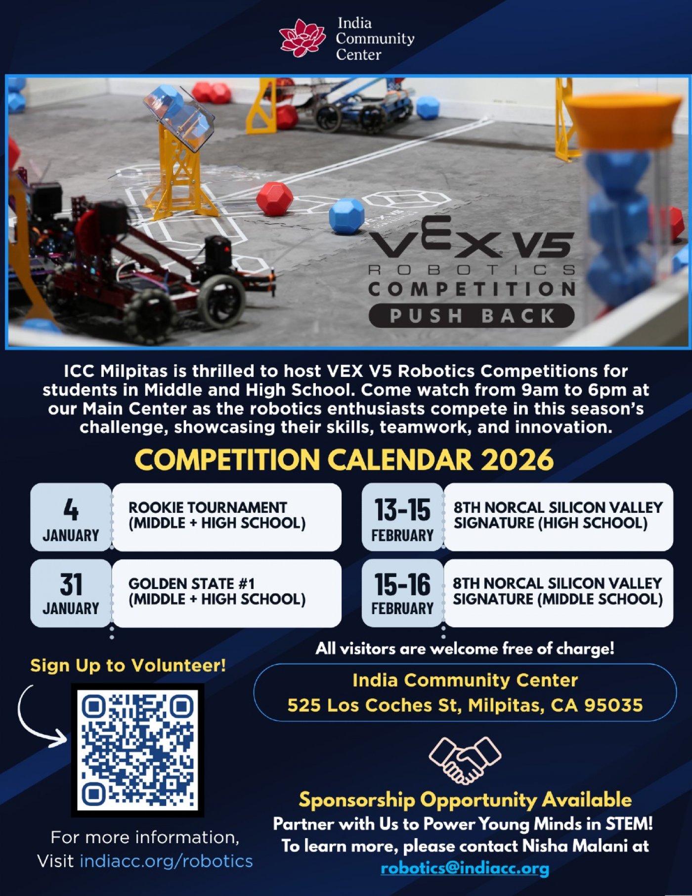 VEX V5 Robotics Competitions, 4 January | Event in Milpitas | AllEvents