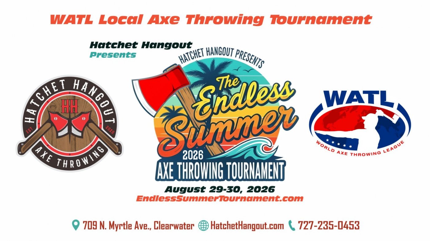 The Endless Summer Tournament - 2026 WATL Local Axe Throwing at Hatchet Hangout, 29 August | Event in Clearwater