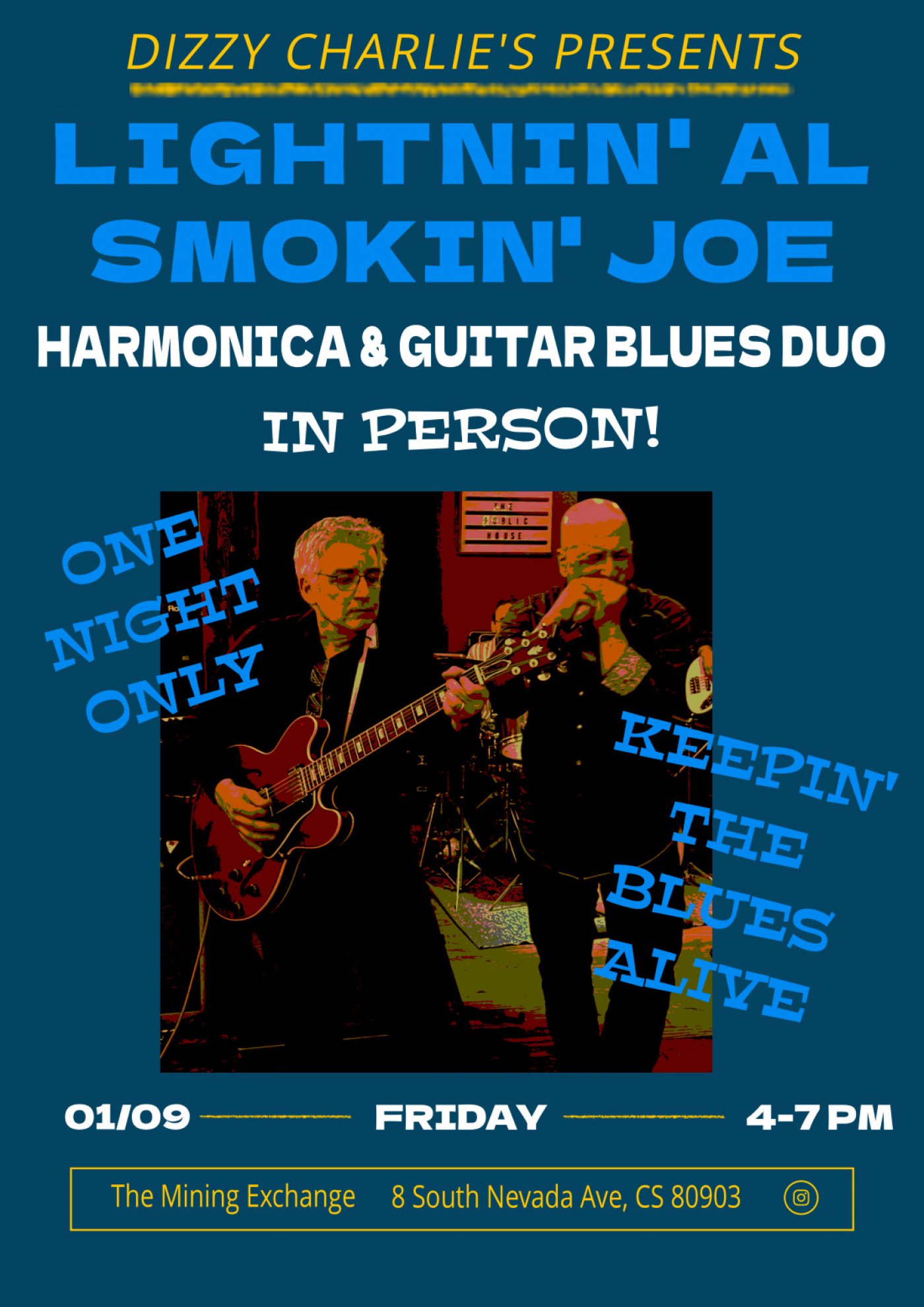  Lightnin' Al Chesis and Smokin' Joe Sciallo @The Mining Exchange, Friday, January 9, 2026 , 9 January | AllEvents